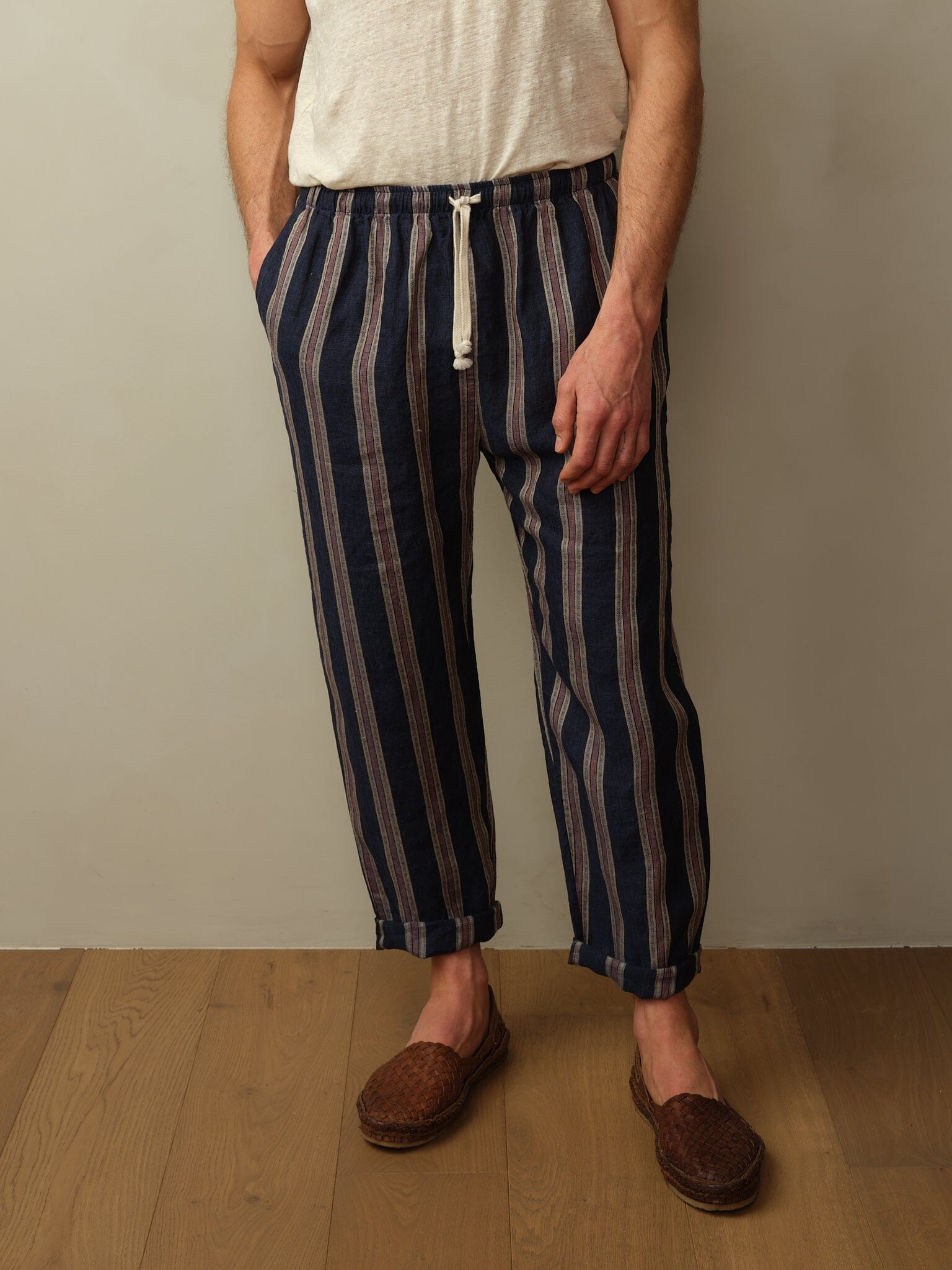 Bali Pant in Embroidered Linen