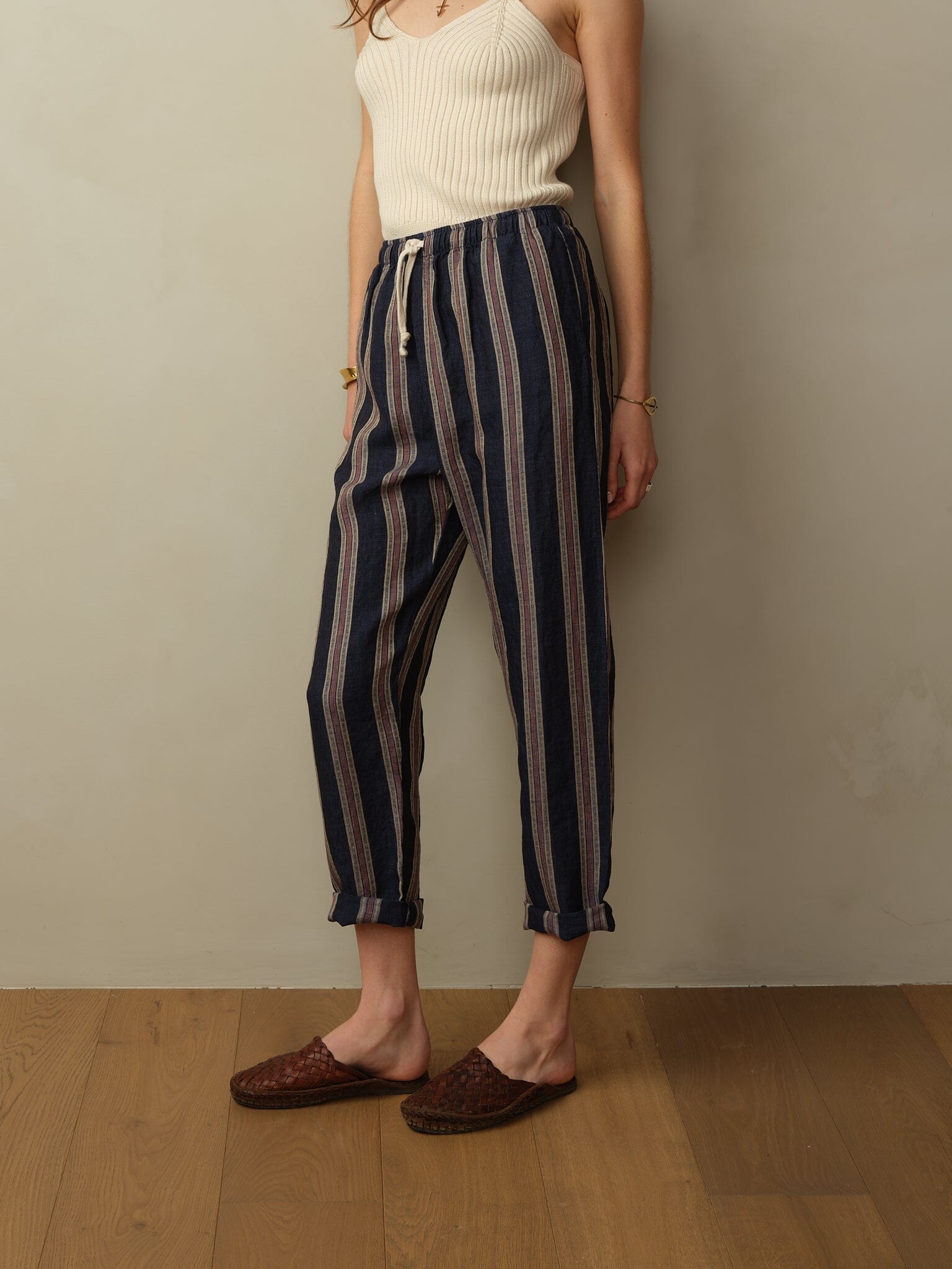 Bali Pant in Embroidered Linen