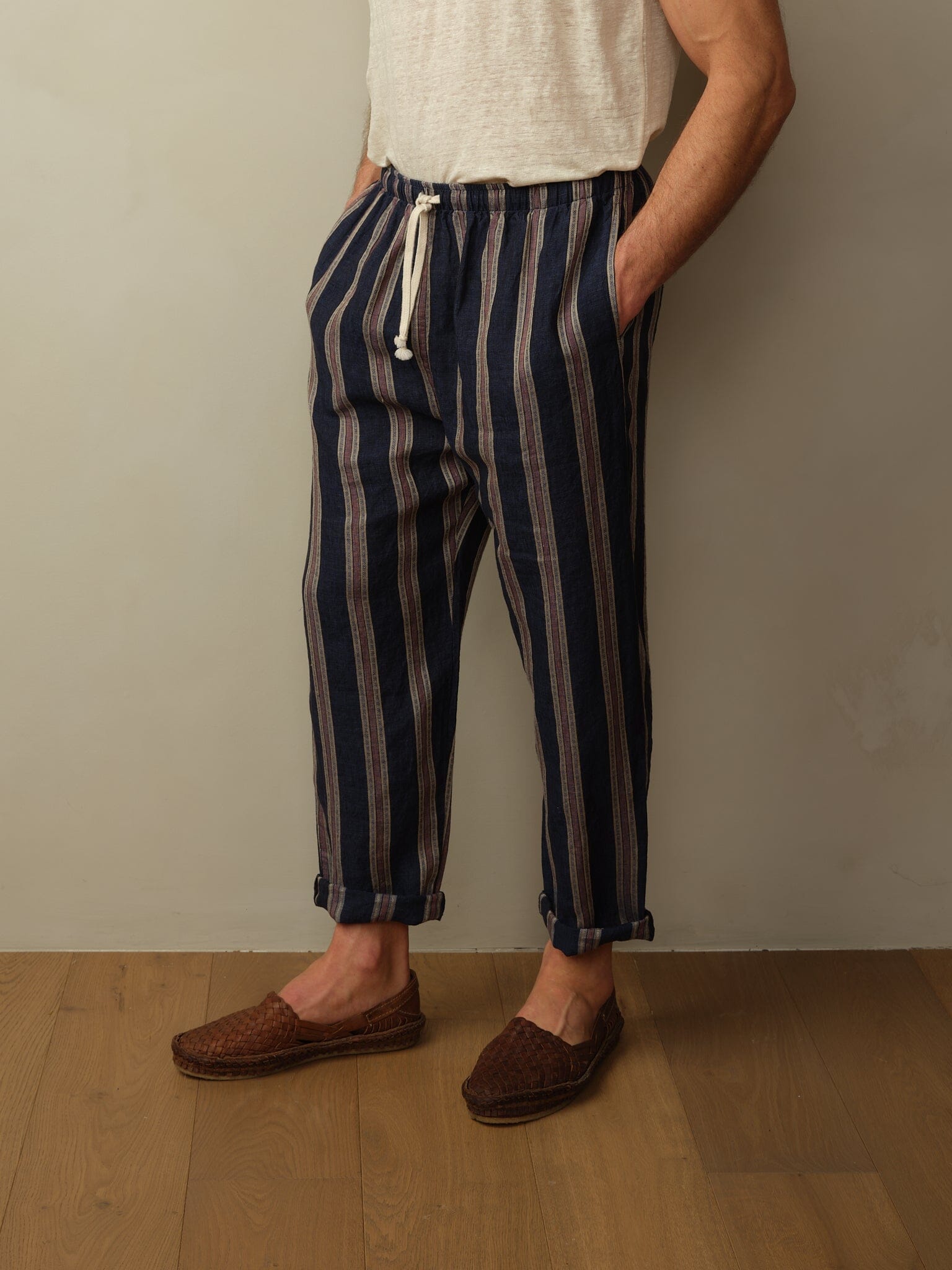 Bali Pant in Embroidered Linen