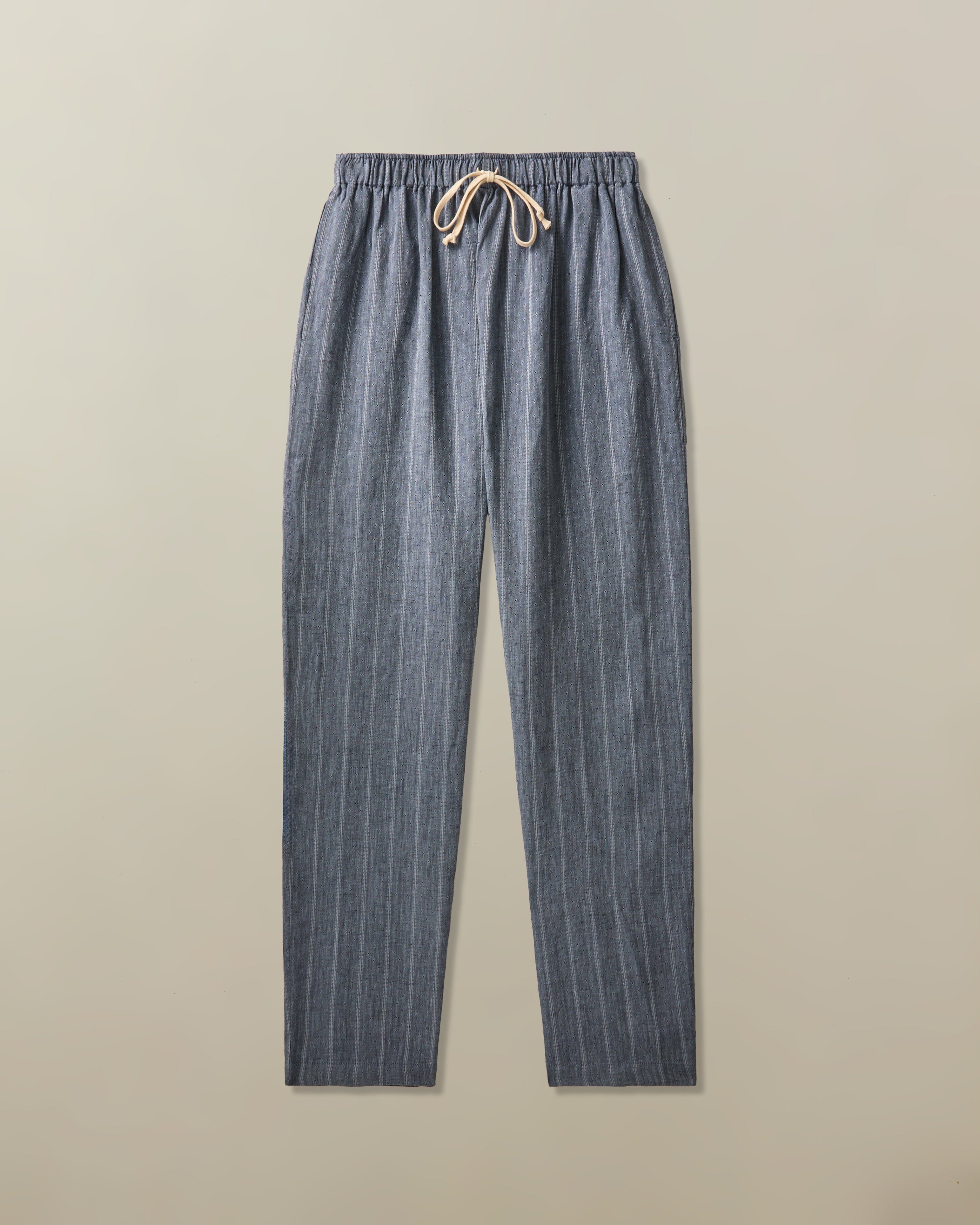 Bali Drawstring Pant in Linen Jacquard