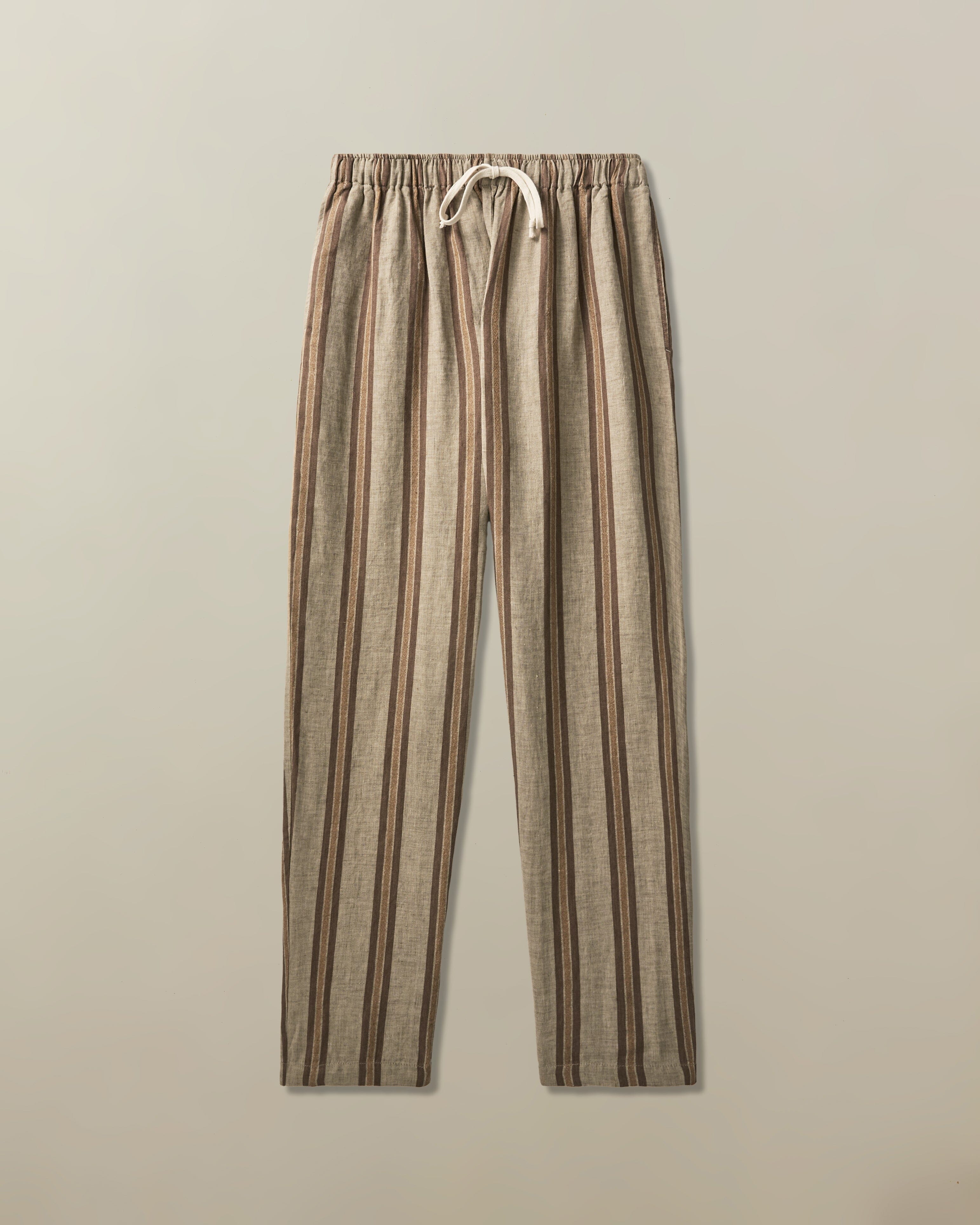 Bali Drawstring Pant in Linen Jacquard