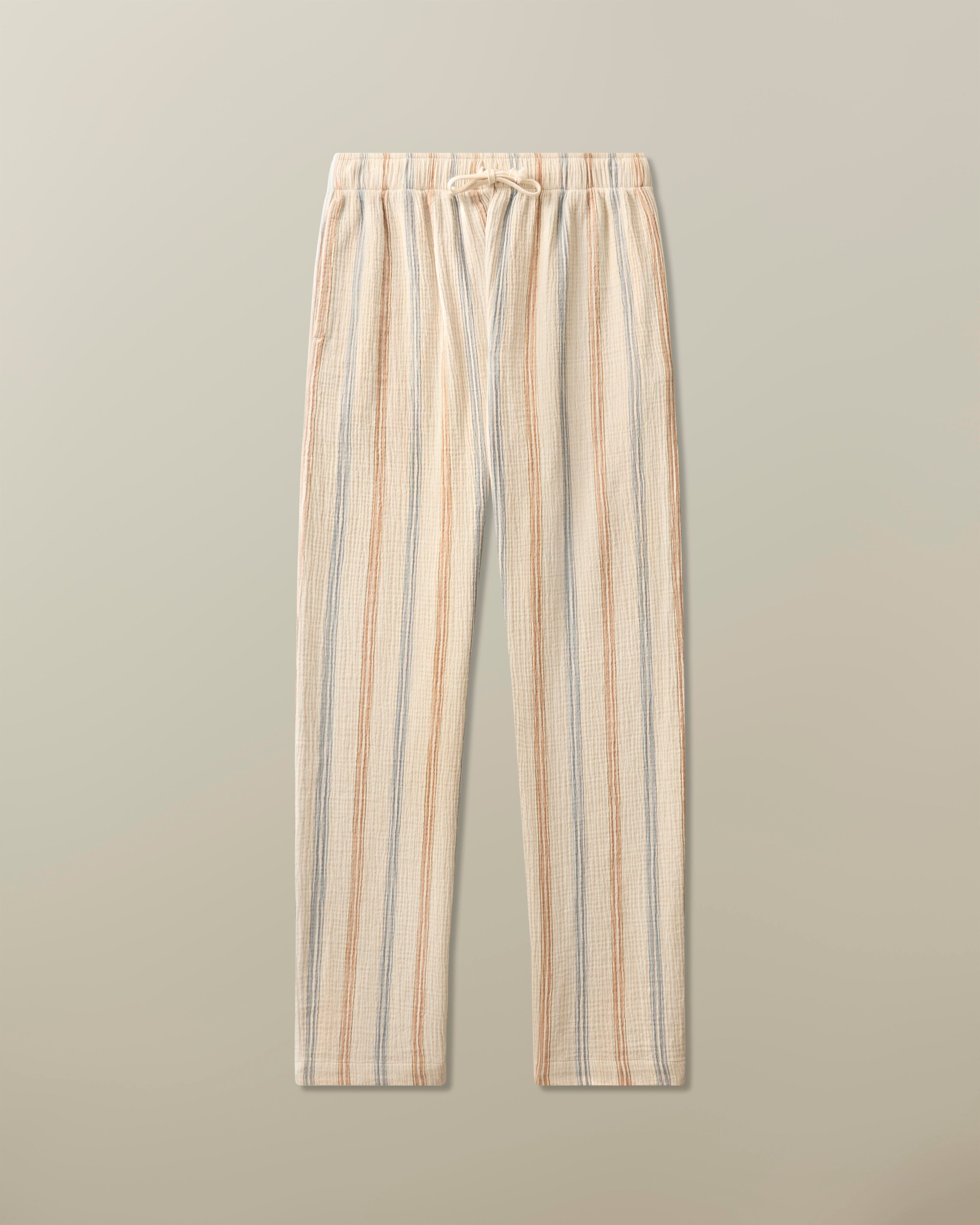 Bali Drawstring Pant in Organic Cotton Seersucker