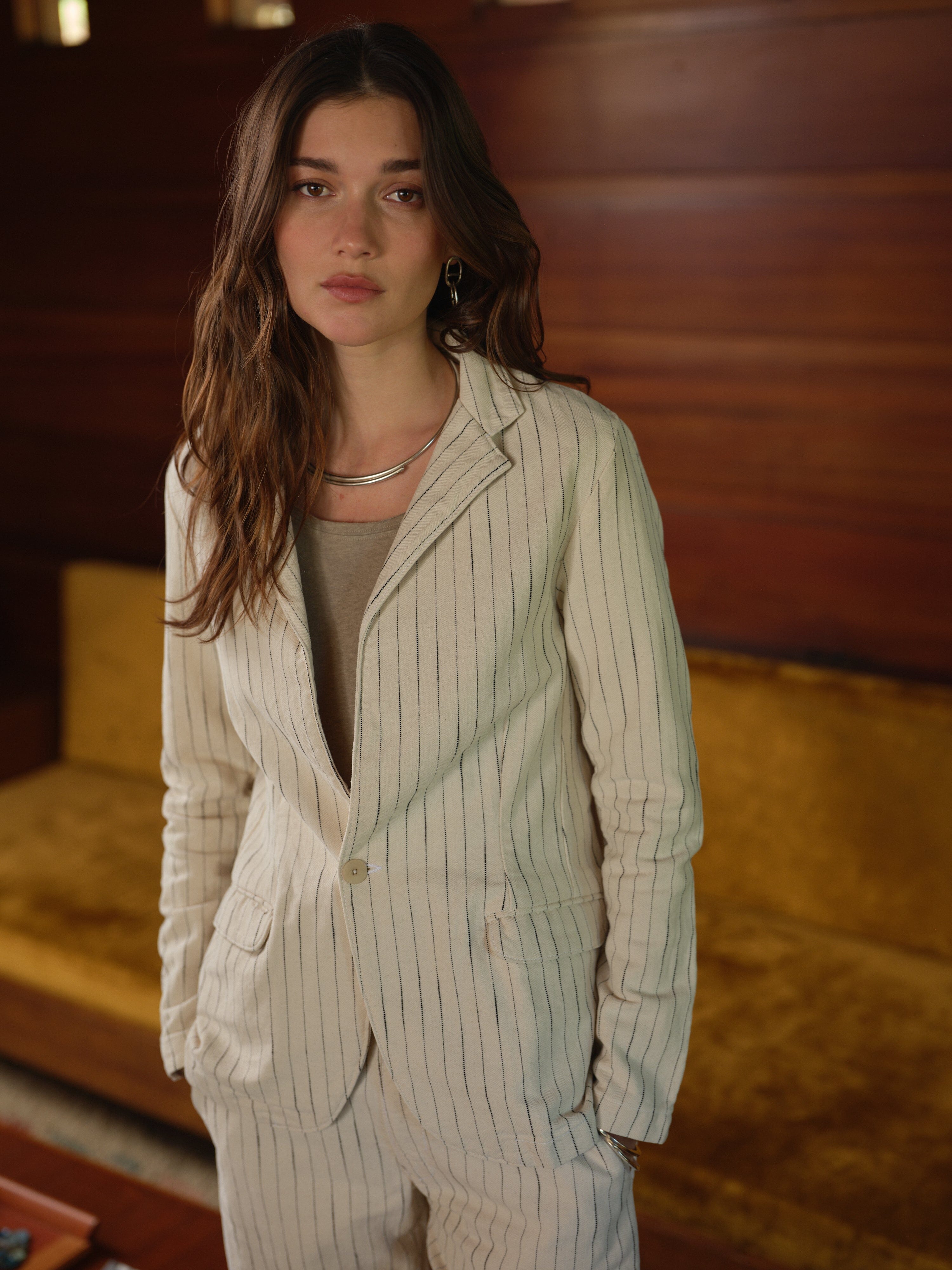 Blake Blazer in Cotton Stripe