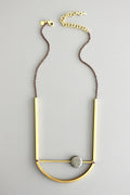 David Aubrey Jewelry - ATH122 Geometric Brass Necklace