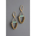 David Aubrey Jewelry - BKNE21 Jade and Gold Hematite Wire Wrapped Earrings