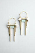 David Aubrey Jewelry - GNDE64 - White and Mint Green Hoop Earrings