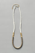 David Aubrey Jewelry - ISL126 Gold Hematite and White Disc Necklace