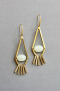 David Aubrey Jewelry - ISLE45 Green Aventurine and Brass Geometric Earrings