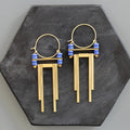 David Aubrey Jewelry - KYLE33 Cobalt Artdeco Hoop Earrings