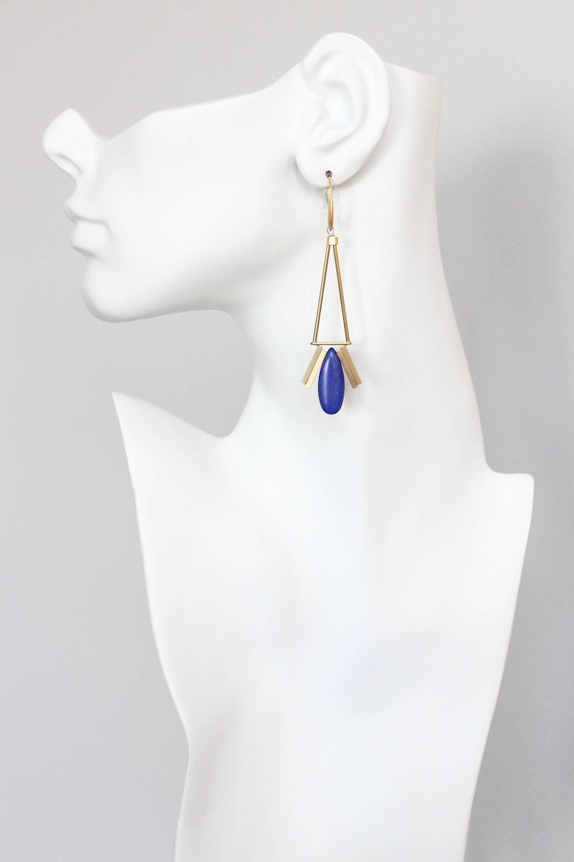 David Aubrey Jewelry - KYLE65 Cobalt Artdeco Earrings