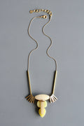 David Aubrey Jewelry - MLN218 Artdeco Jade and Brass Necklace