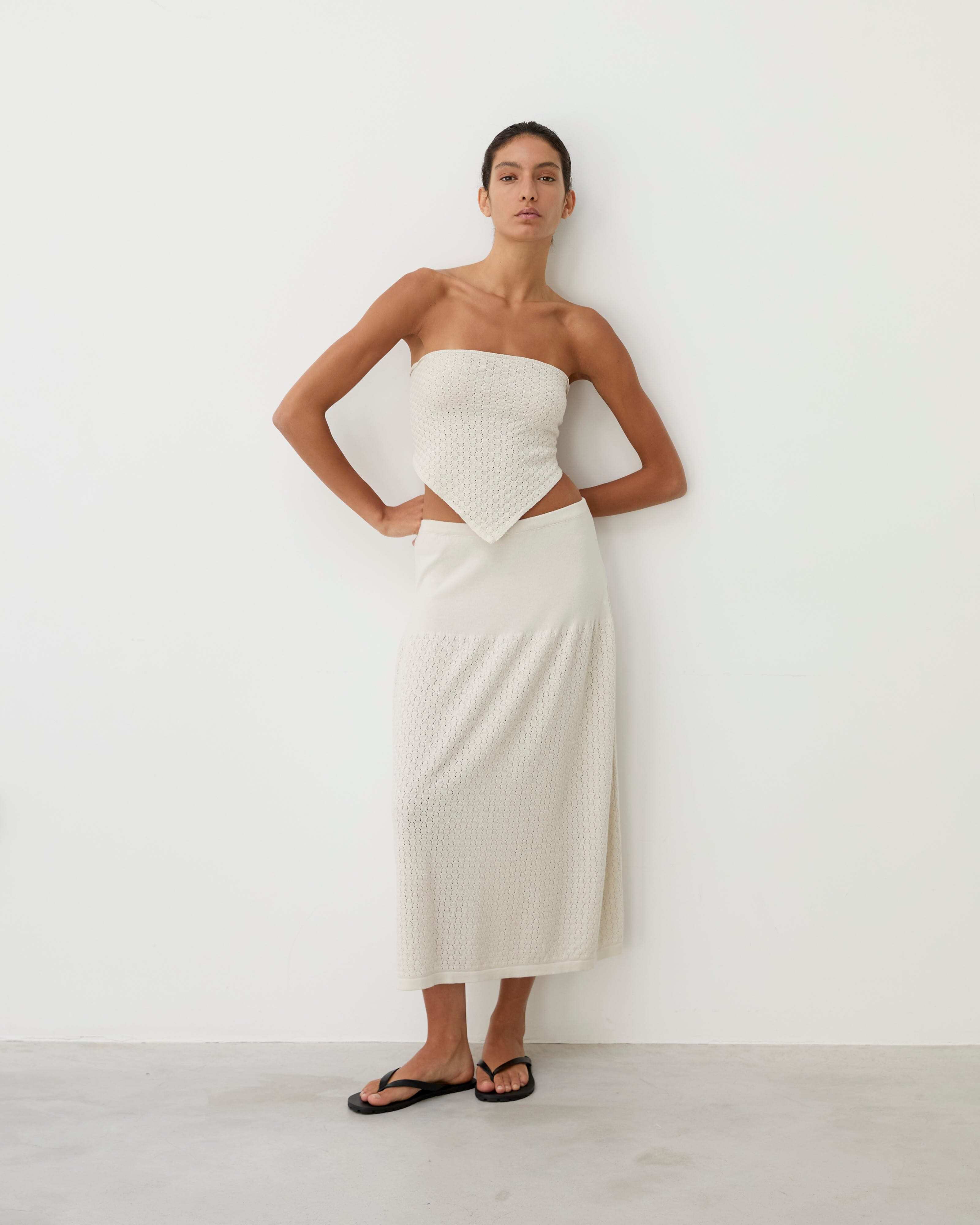Diarte - Cora White Smoke Skirt