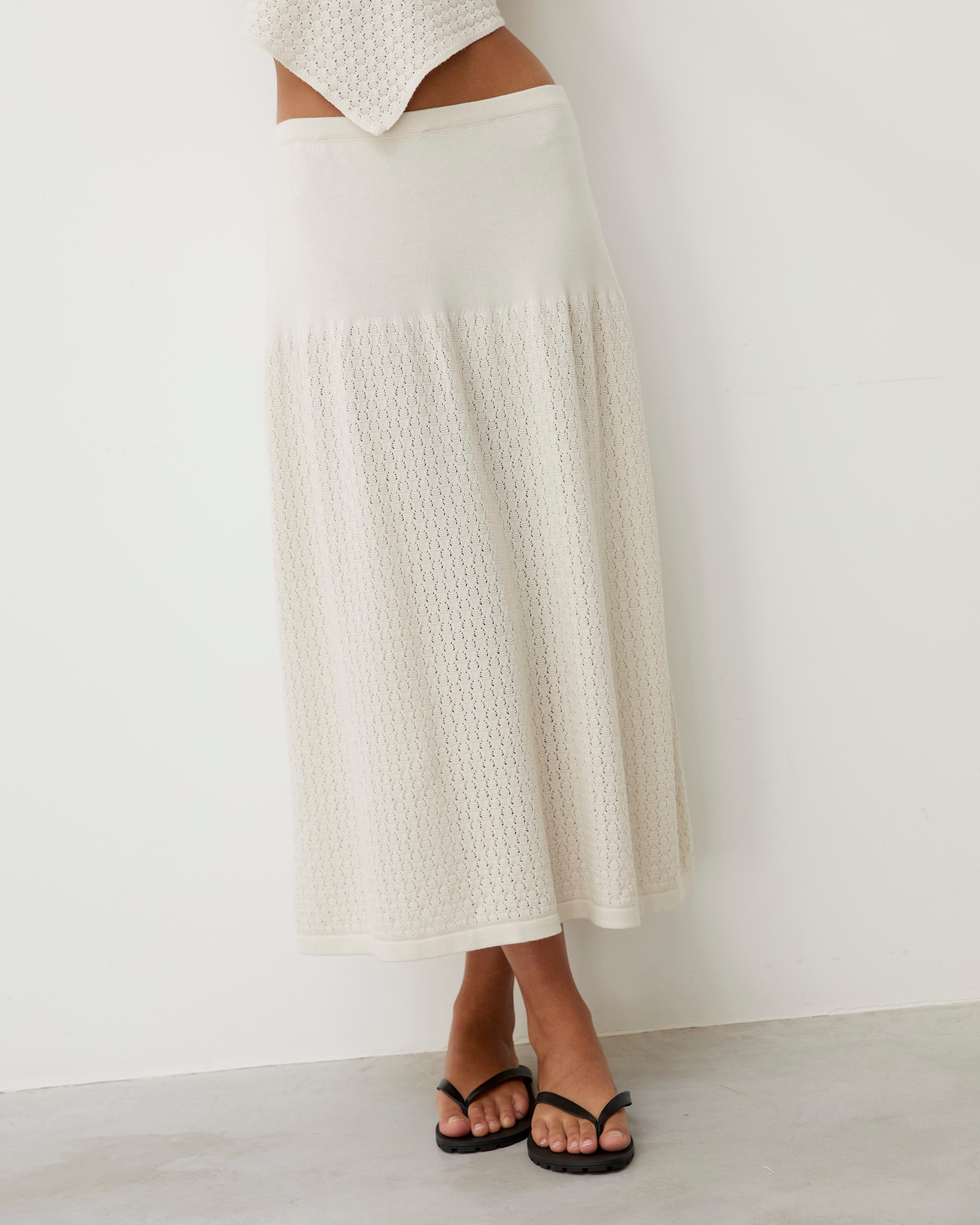 Diarte - Cora White Smoke Skirt