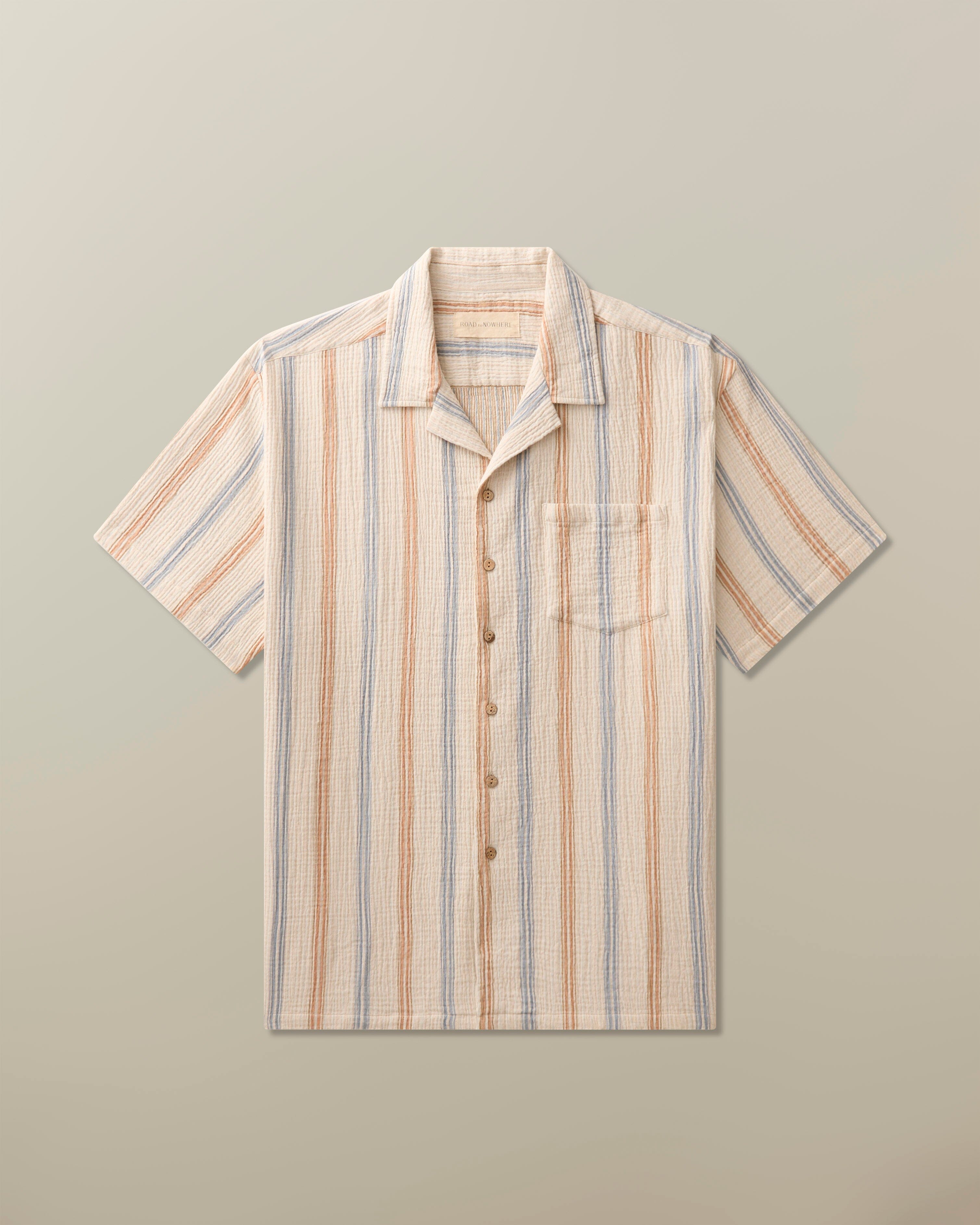 Fez Shirt in Organic Cotton Seersucker