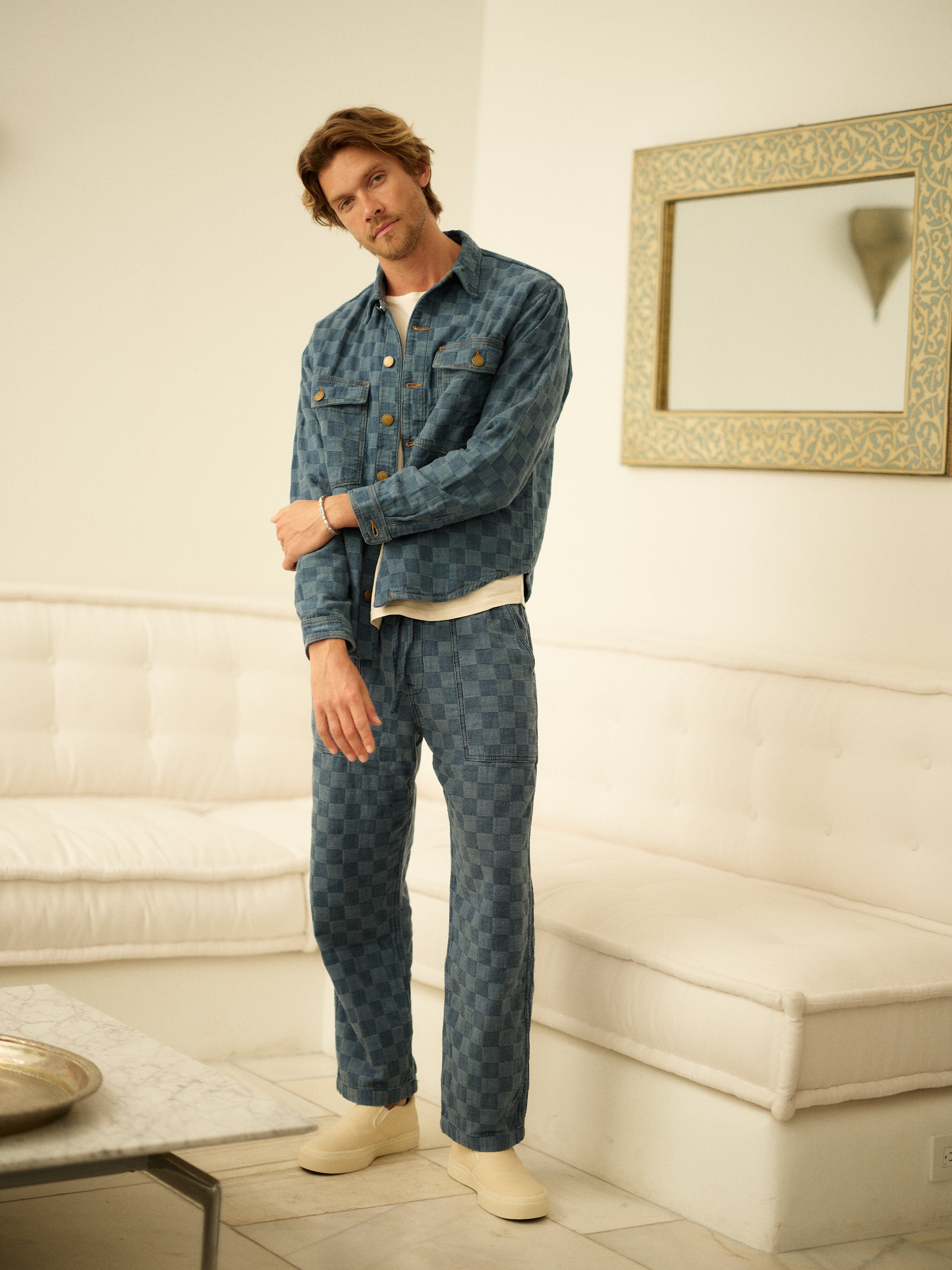 Harbor Pant in Patchwork Denim
