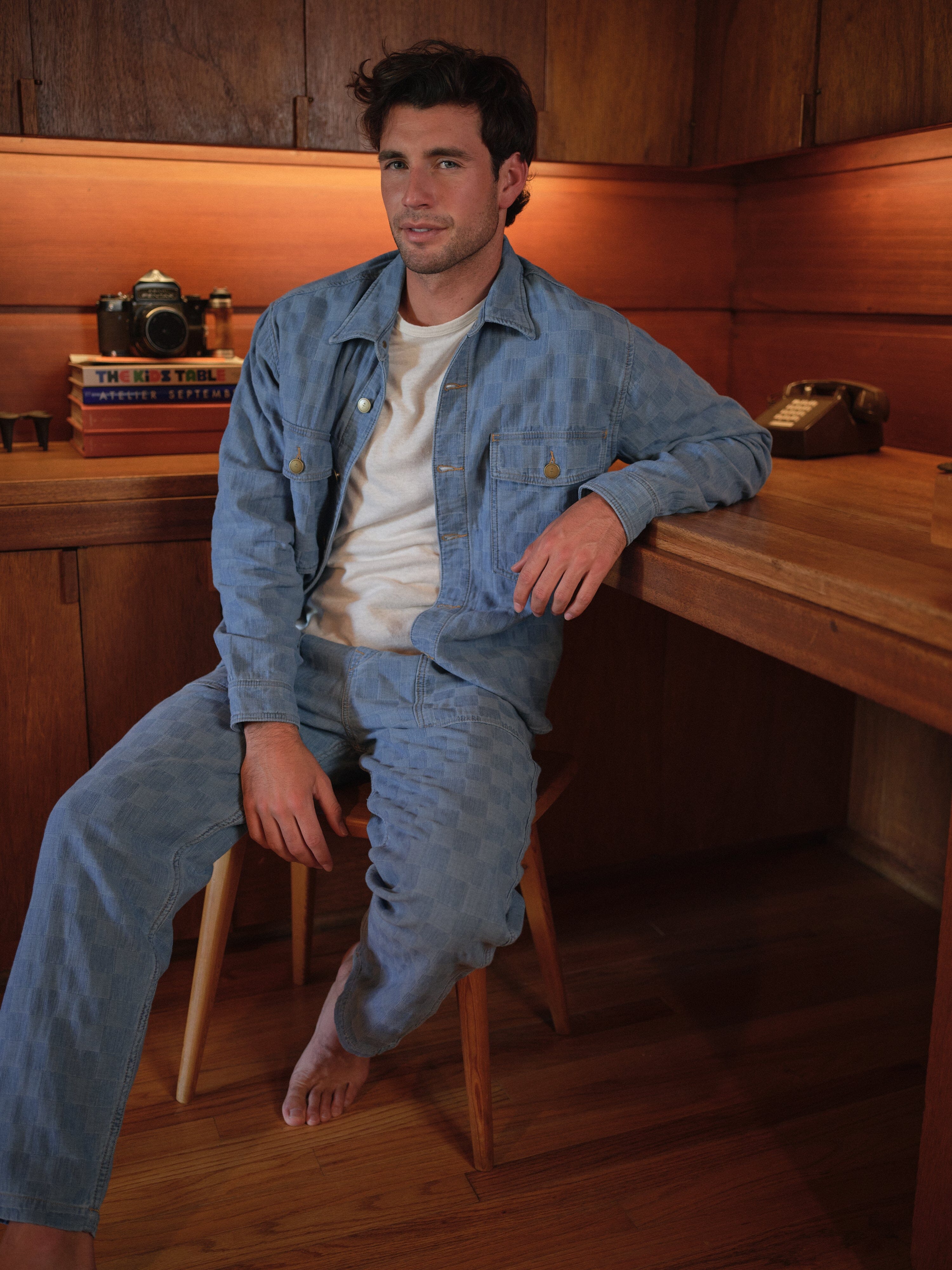 Harbor Pant in Patchwork Denim