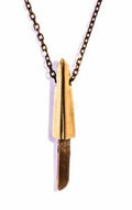 Killer - Small Faceted Crystal Cap Brass / Raw Smoky Quartz Pendant