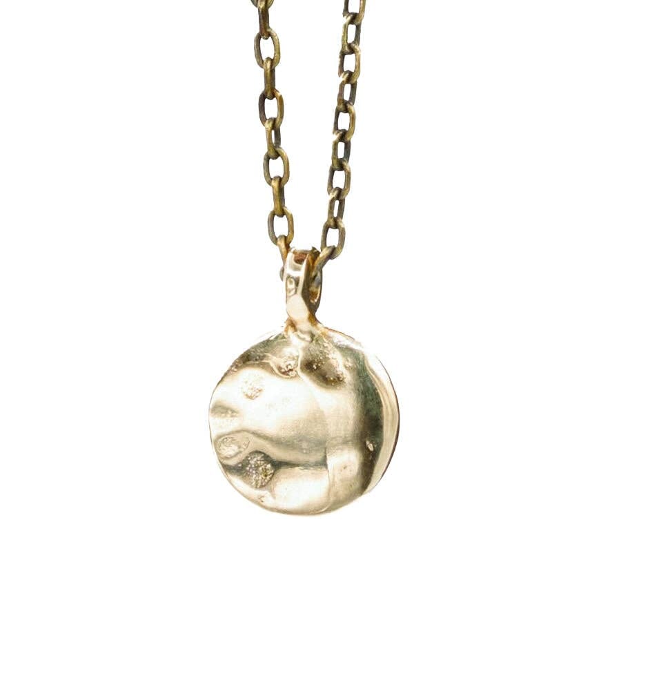 Mana Made Jewelry - Hammered Circle Charm Necklace