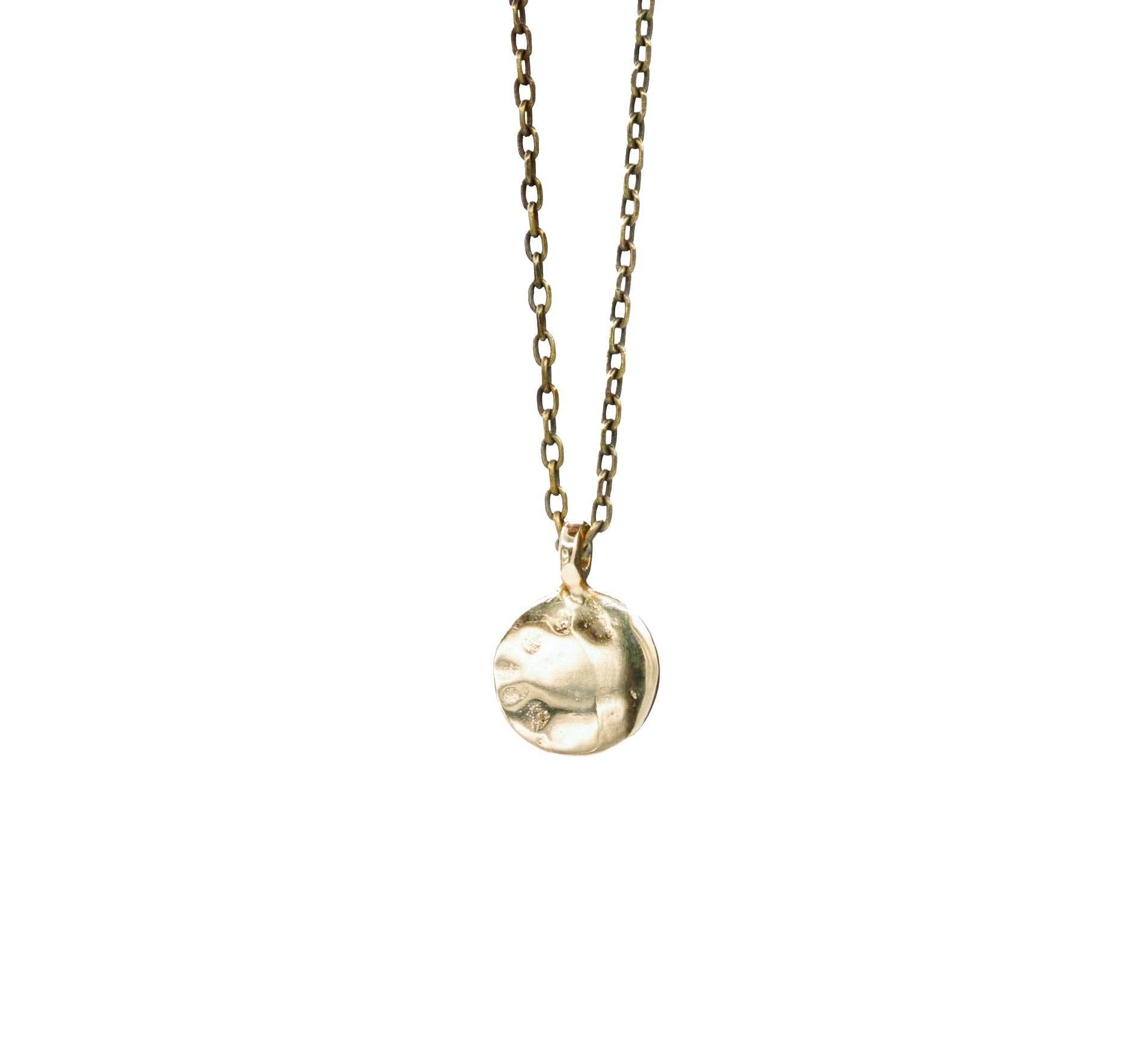 Mana Made Jewelry - Hammered Circle Charm Necklace