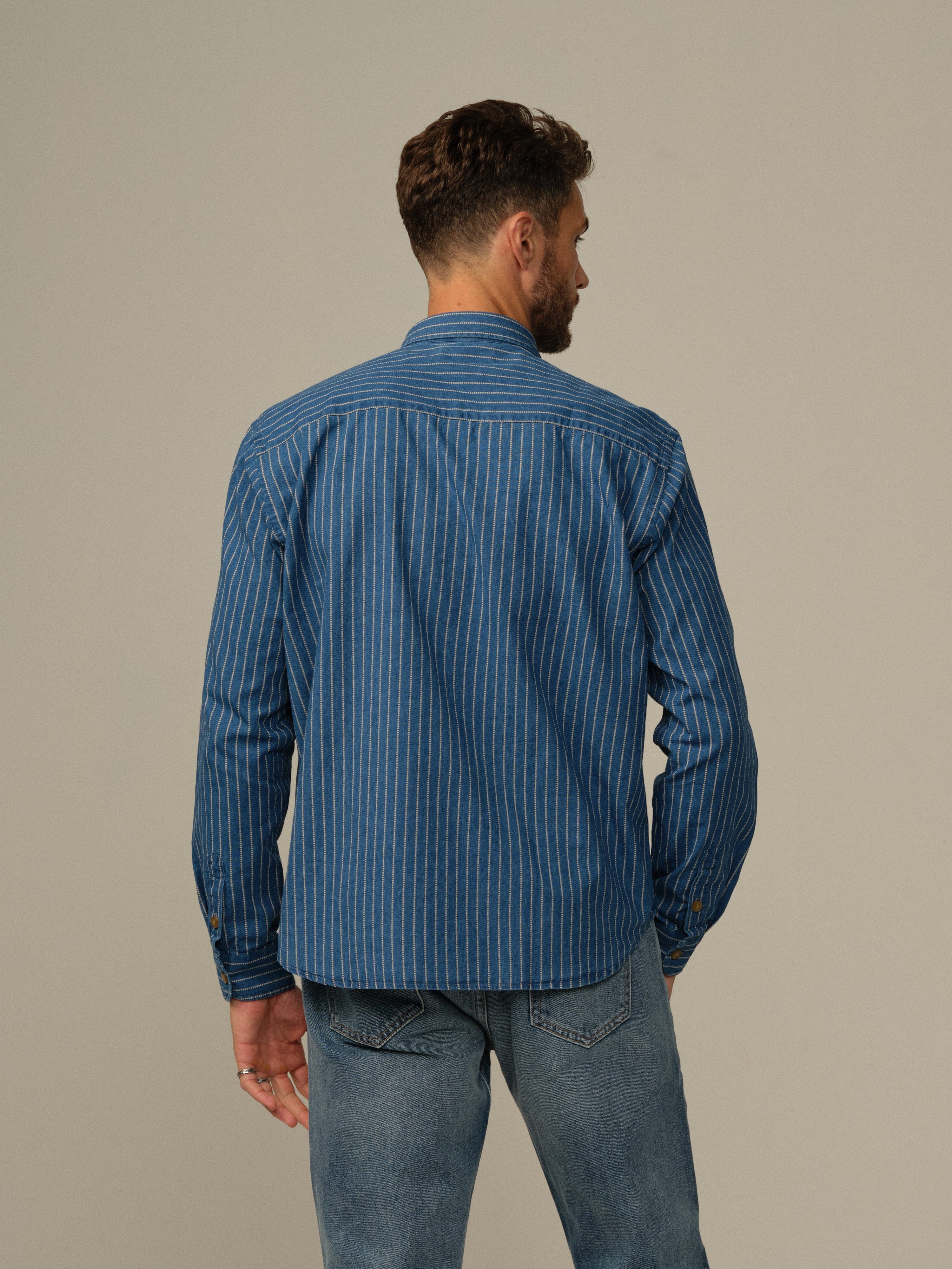 Accord Shirt in Dot-Dyed Indigo