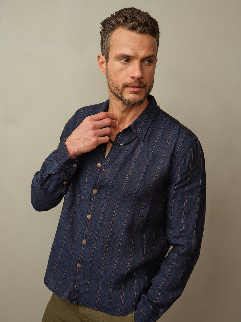 Accord Shirt in Embroidered Linen
