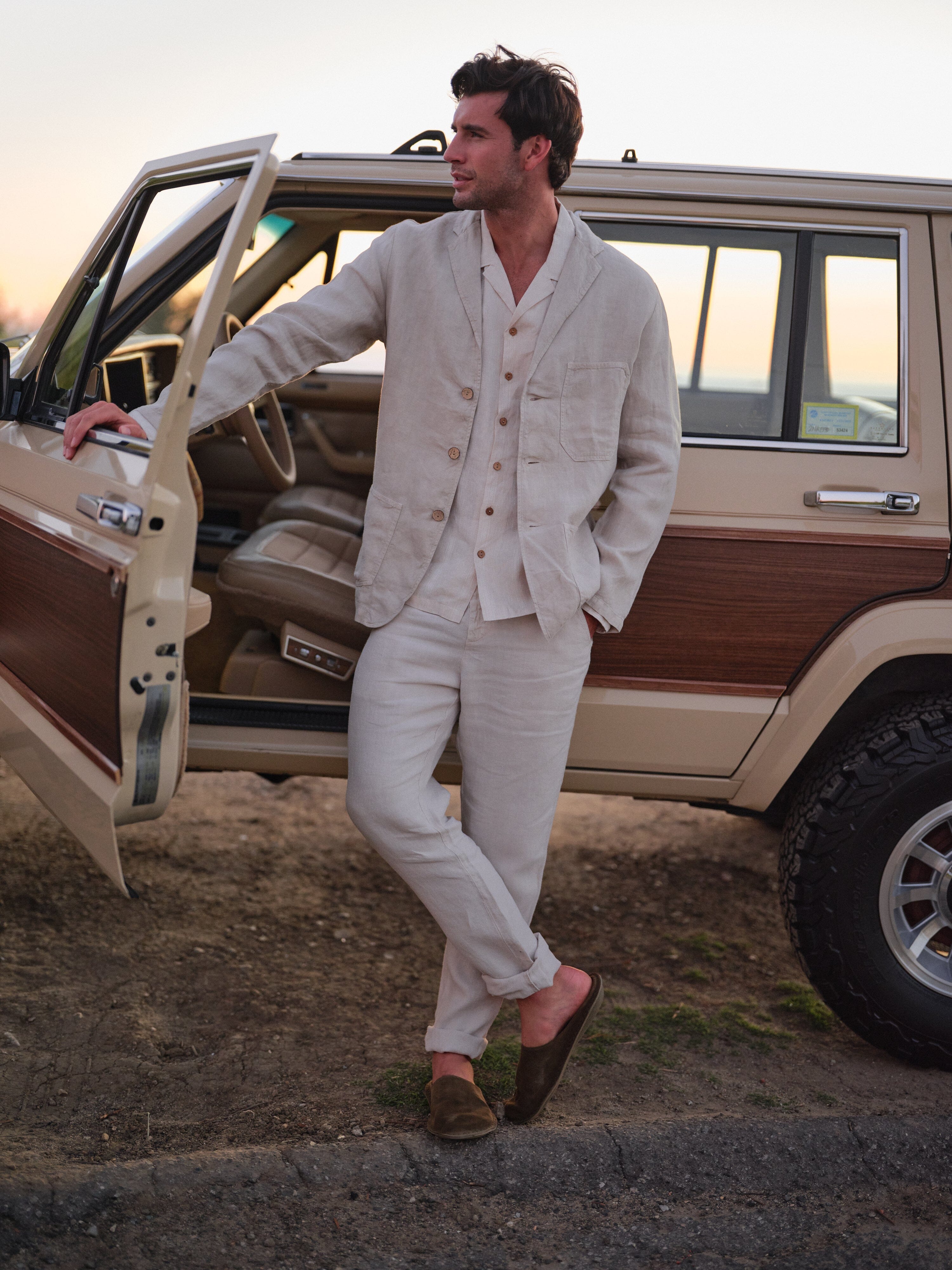 Biarritz Unstructured Blazer in Garment Dyed Linen