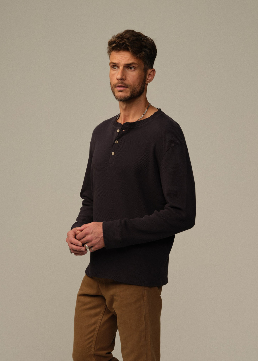 Crosby Henley in Waffle Knit