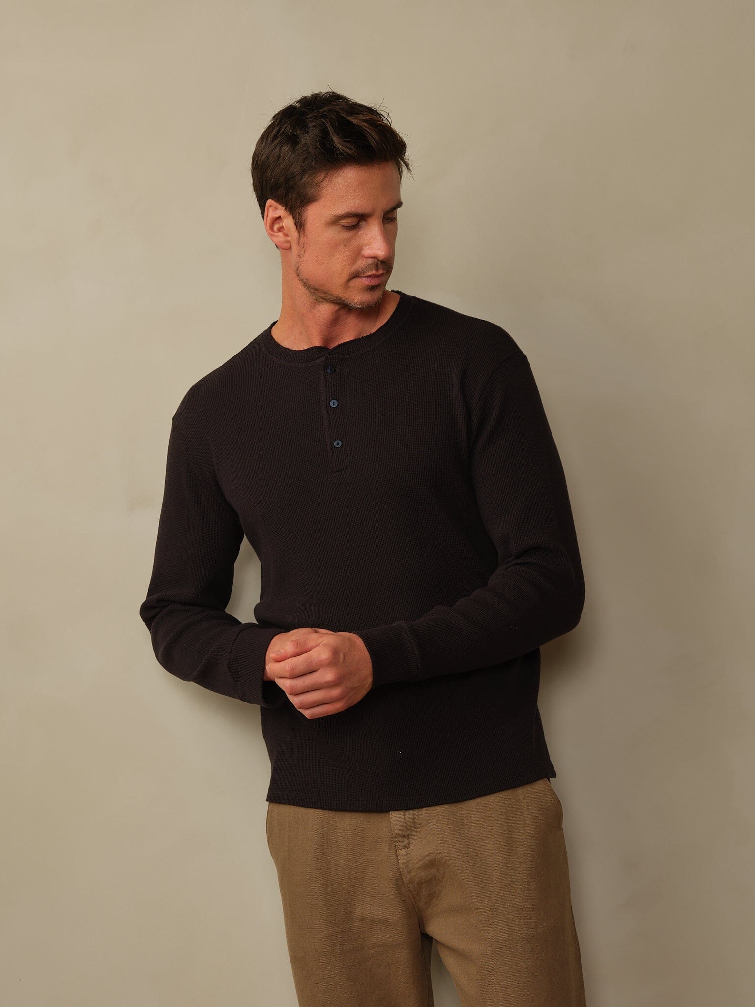Crosby Henley in Waffle Knit