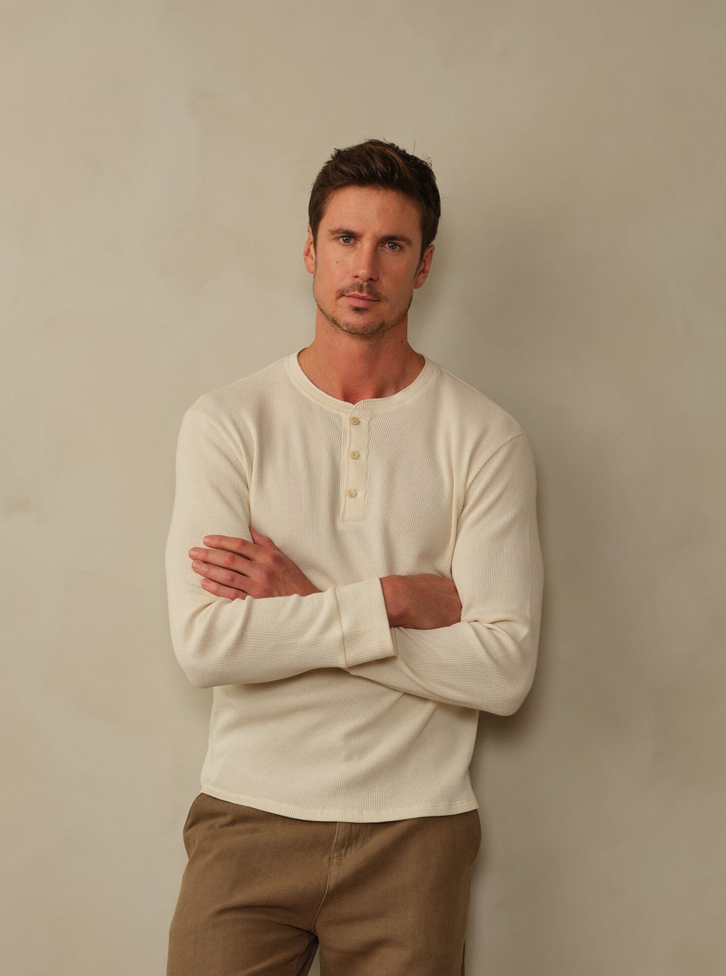 Crosby Henley in Waffle Knit
