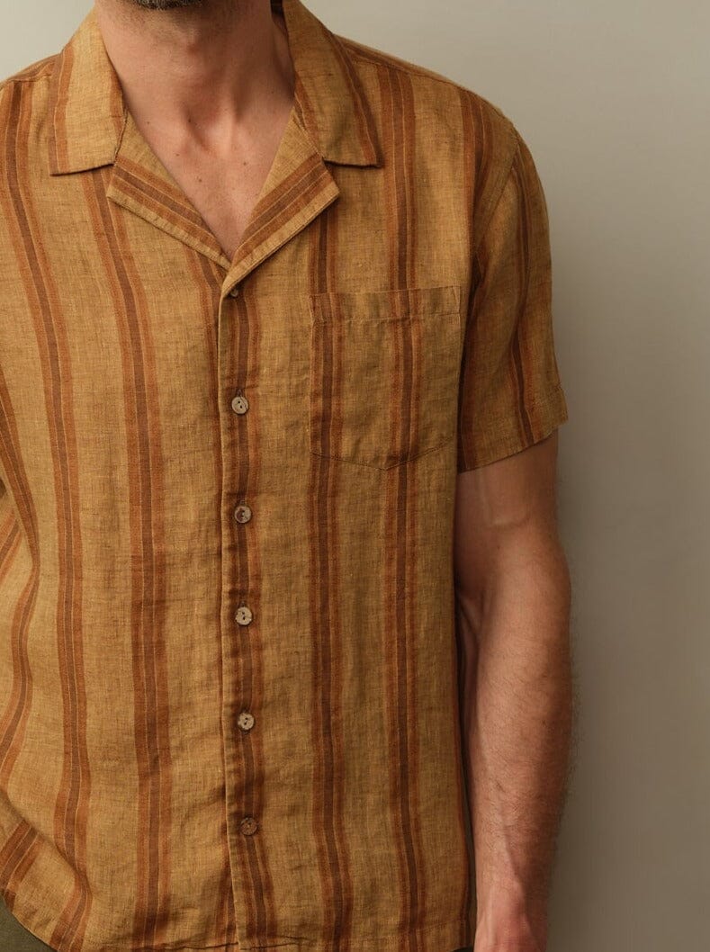 Fez Shirt in Embroidered Linen