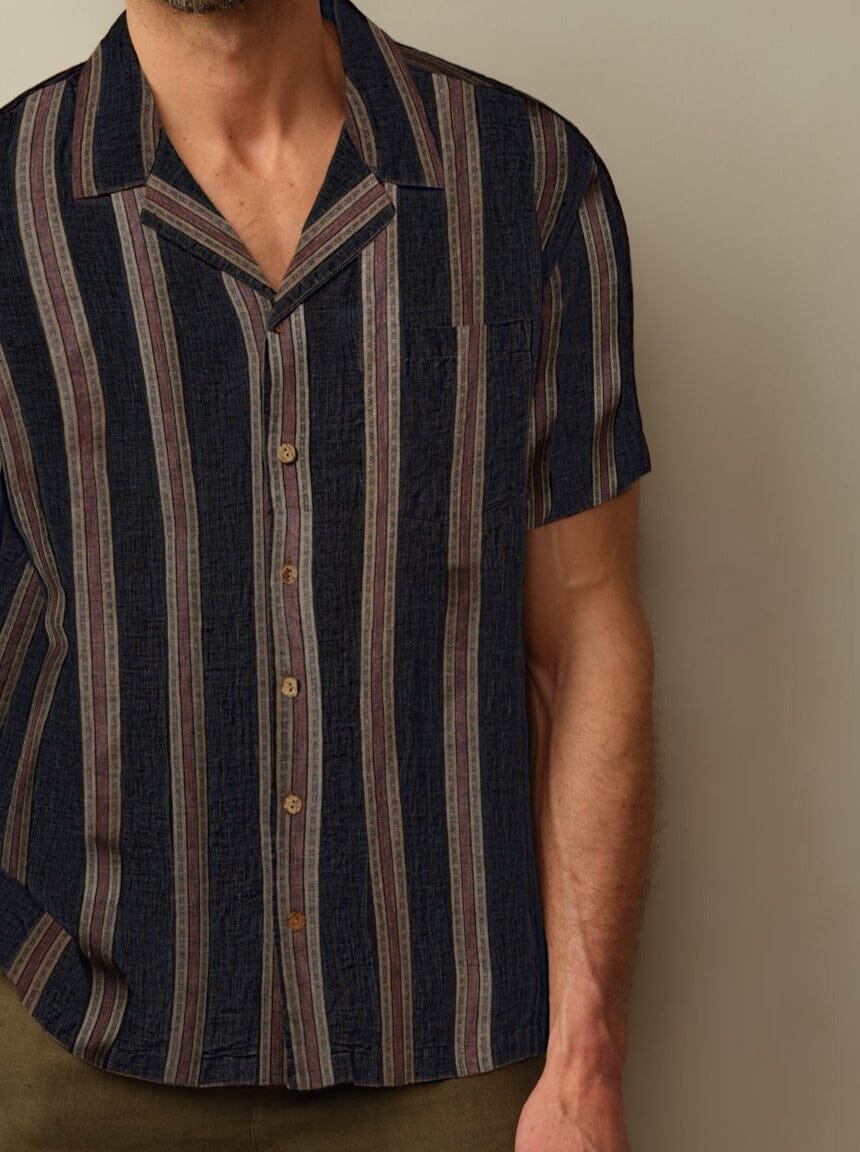 Fez Shirt in Embroidered Linen