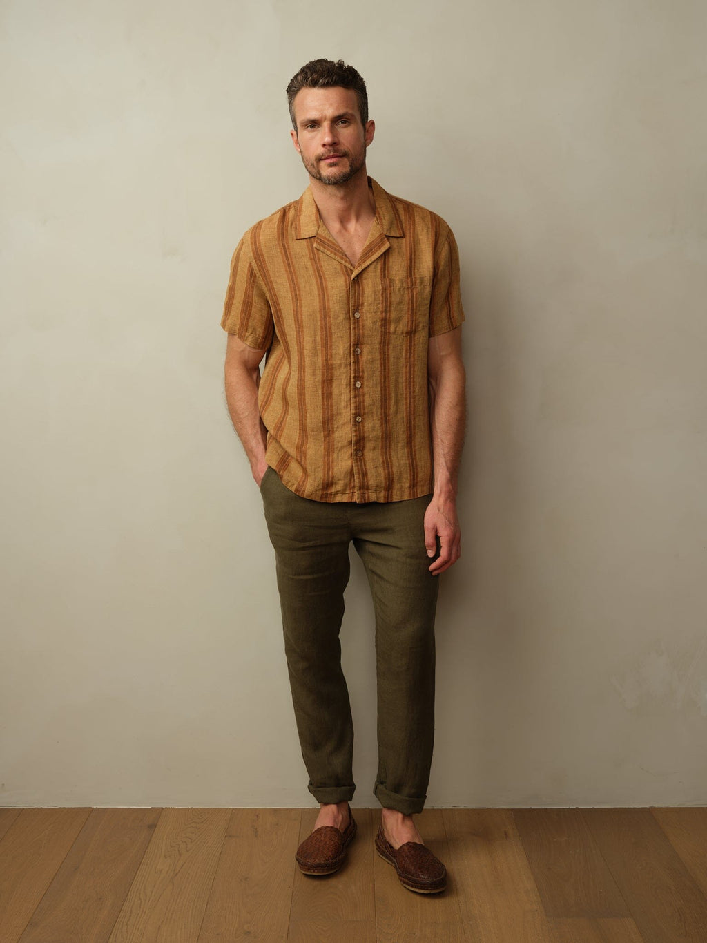 Fez Shirt in Embroidered Linen