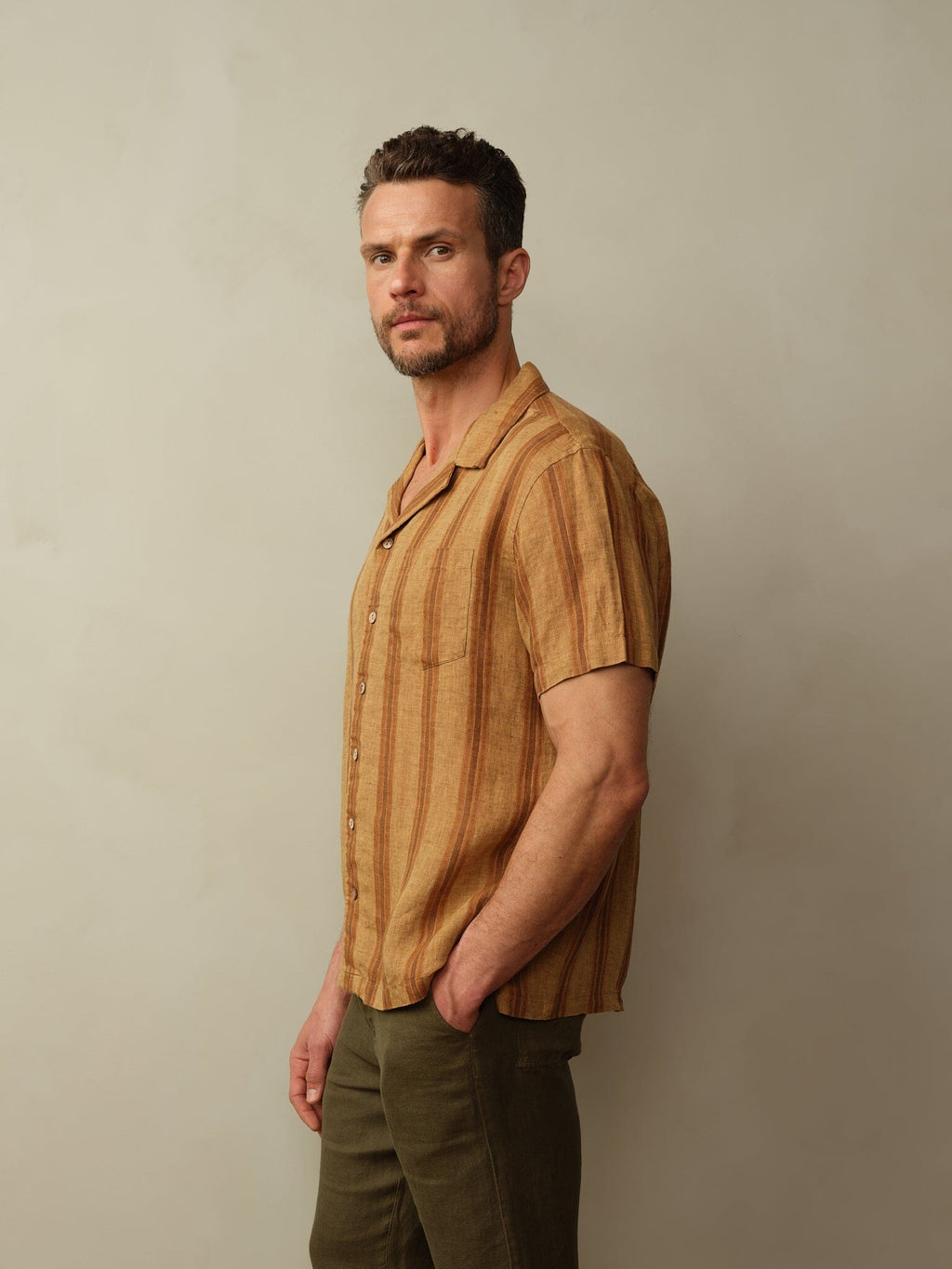 Fez Shirt in Embroidered Linen