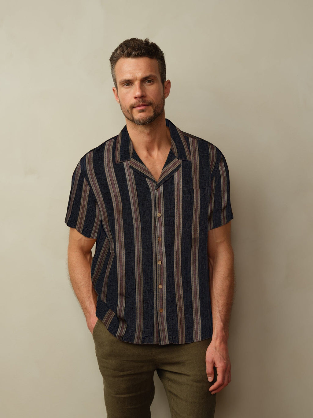 Fez Shirt in Embroidered Linen
