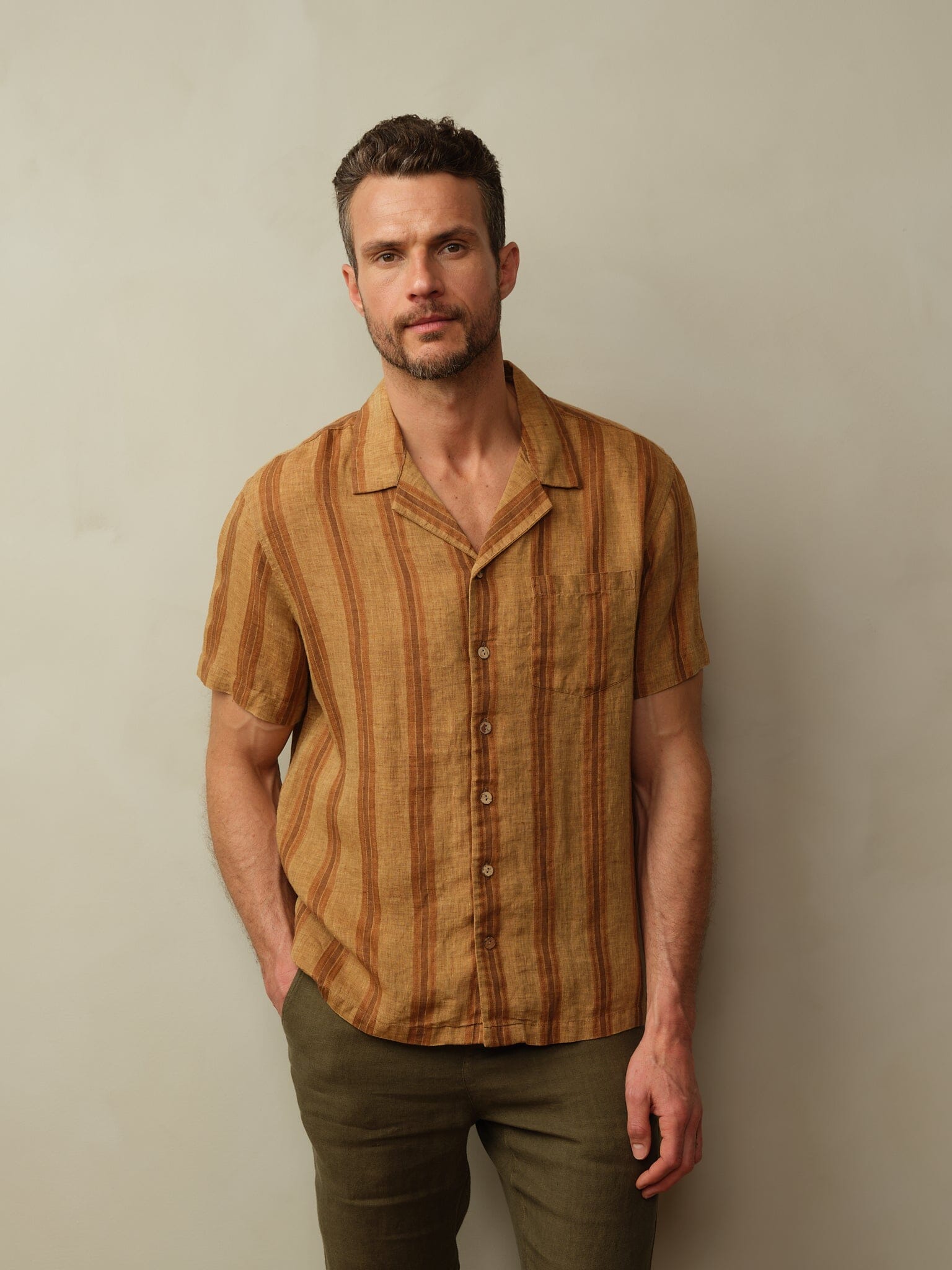 Fez Shirt in Embroidered Linen