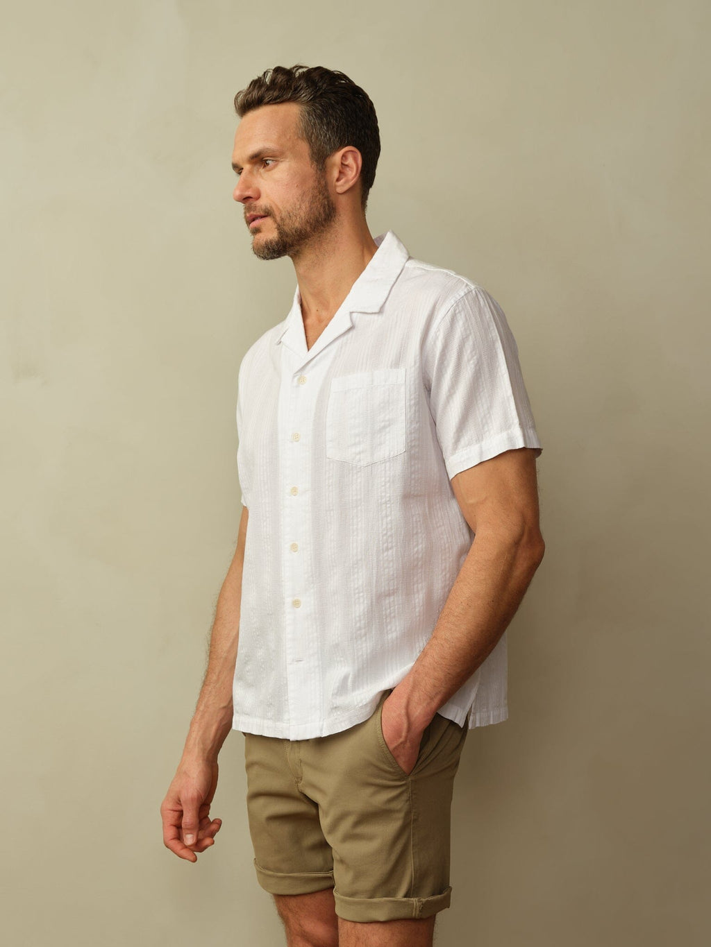 Fez Shirt in Cotton Dobby