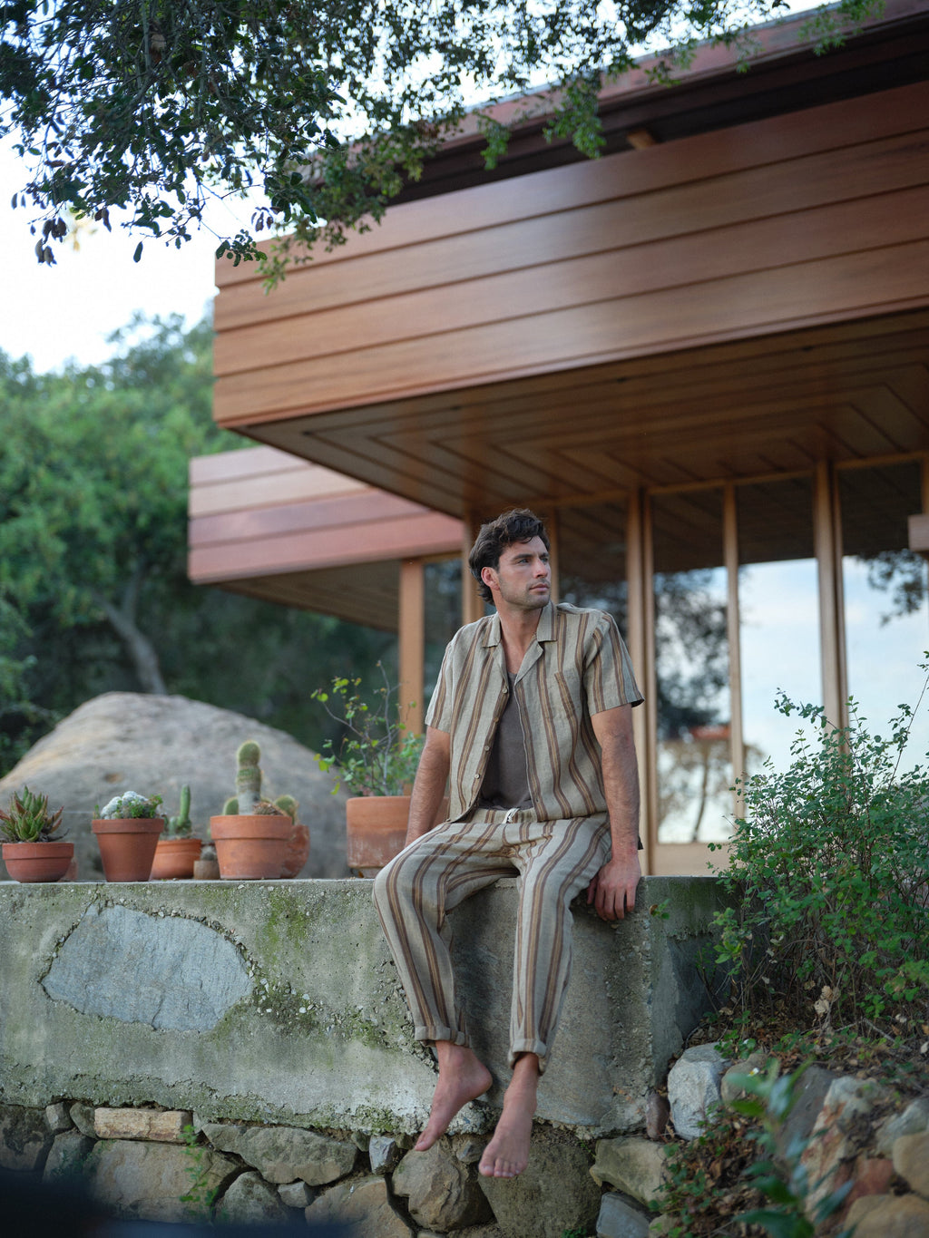 Fez Shirt in Linen Jacquard