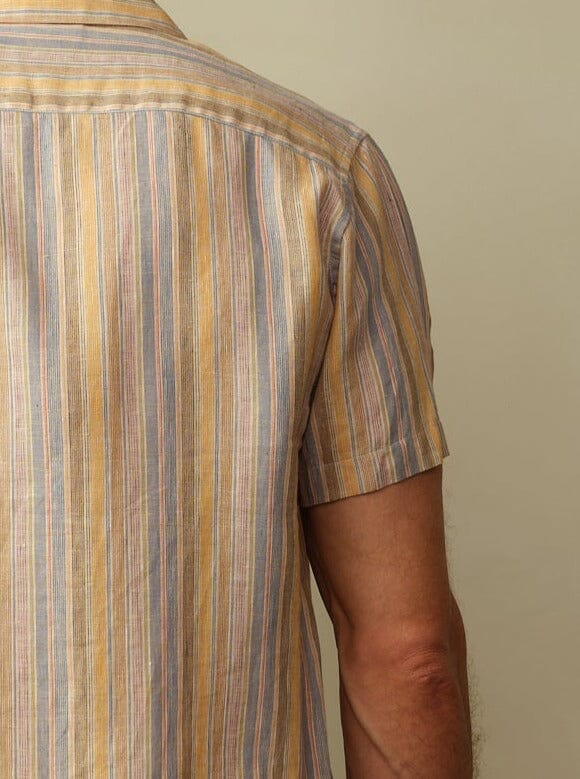 Fez Shirt in Striped Linen