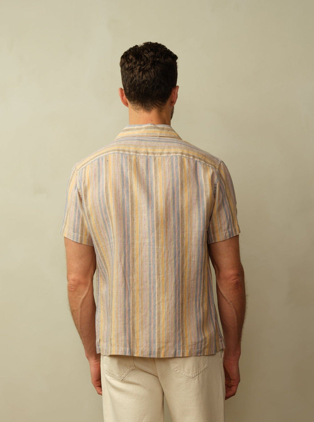 Fez Shirt in Striped Linen