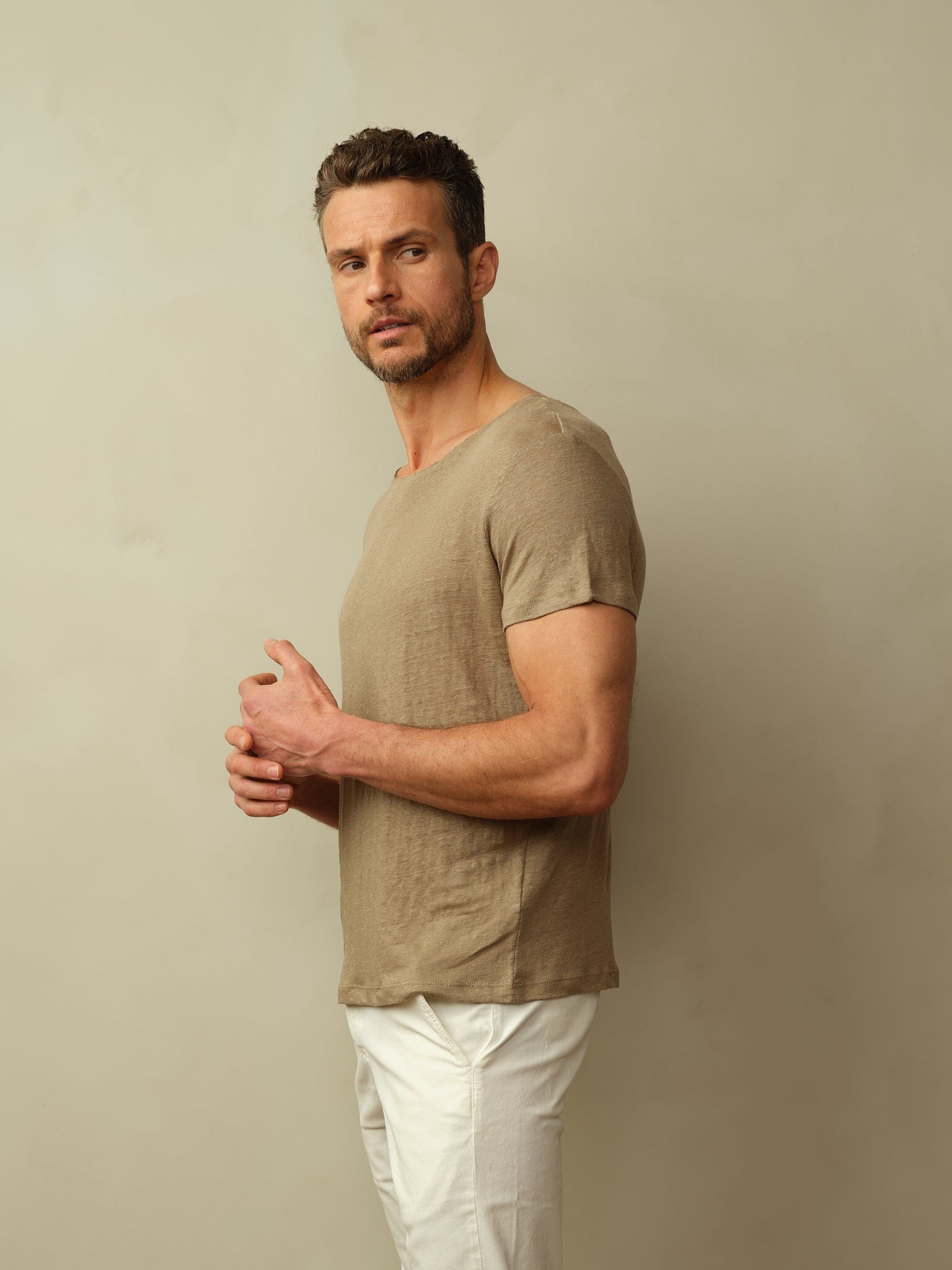 Fischer Boatneck Tee in Linen