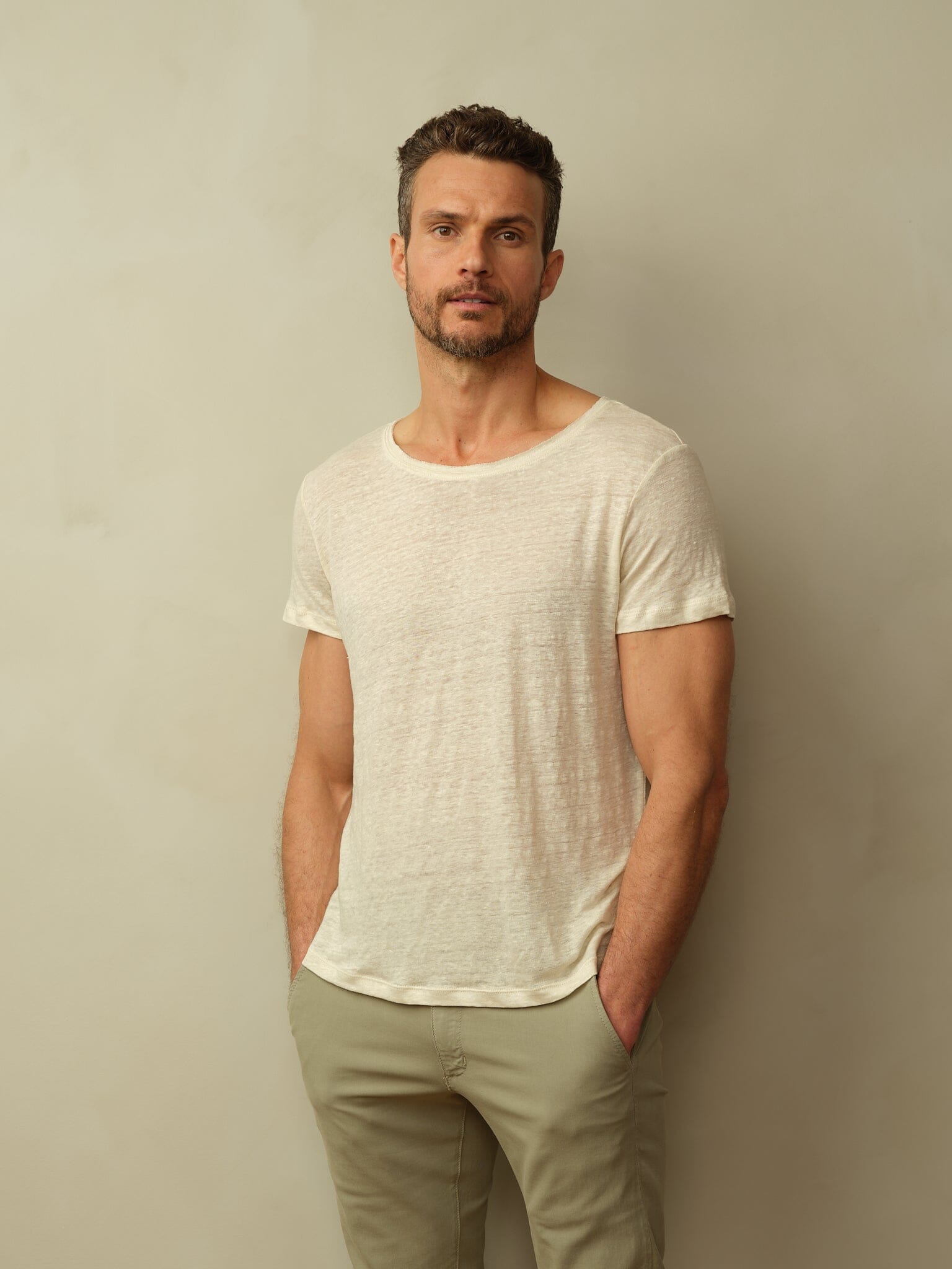 Fischer Boatneck Tee in Linen