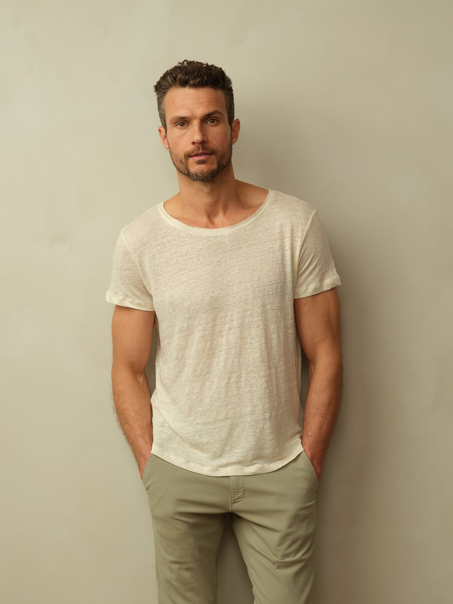 Fischer Boatneck Tee in Linen