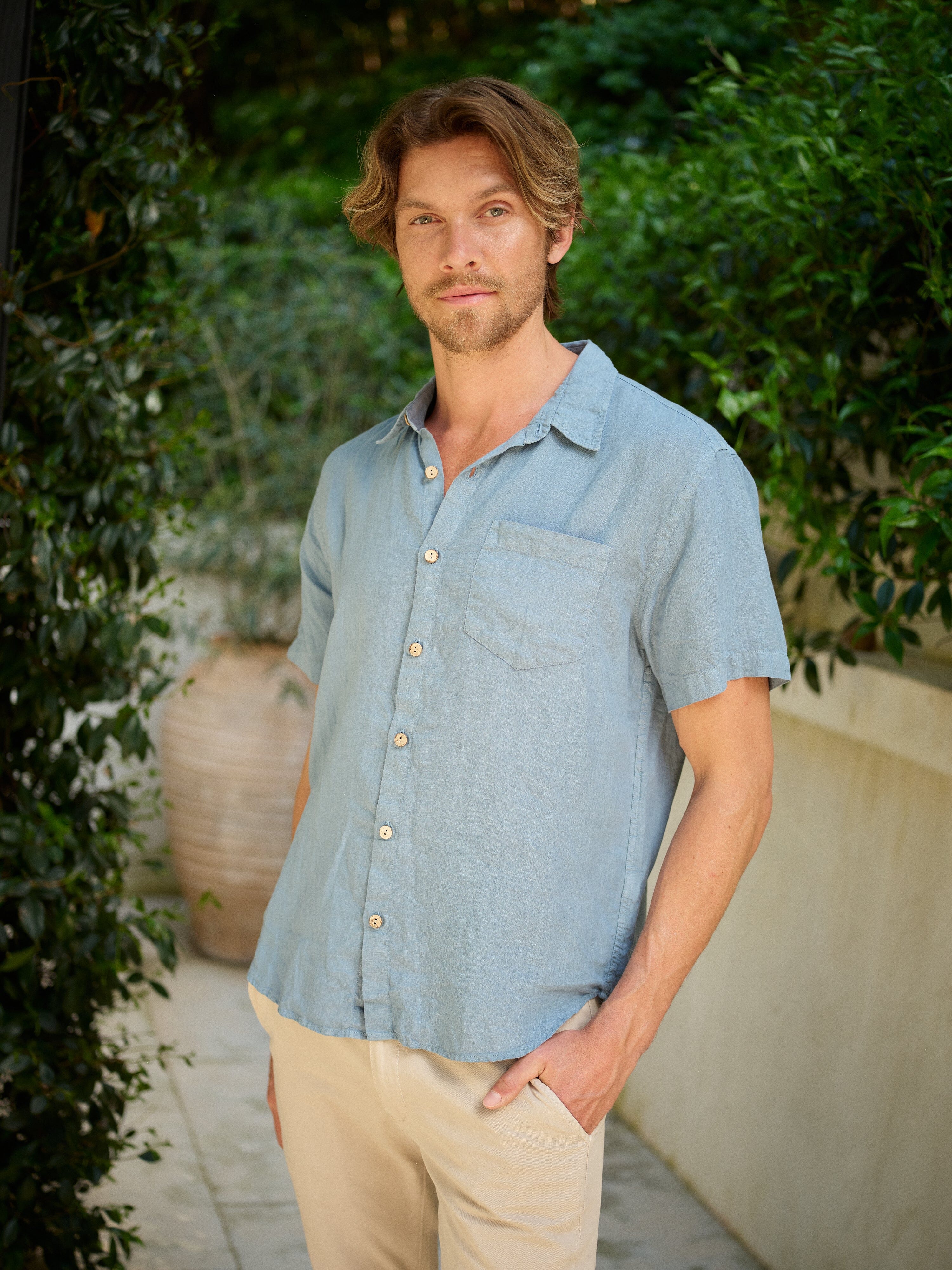 Hudson Shirt in Garment Dyed Linen