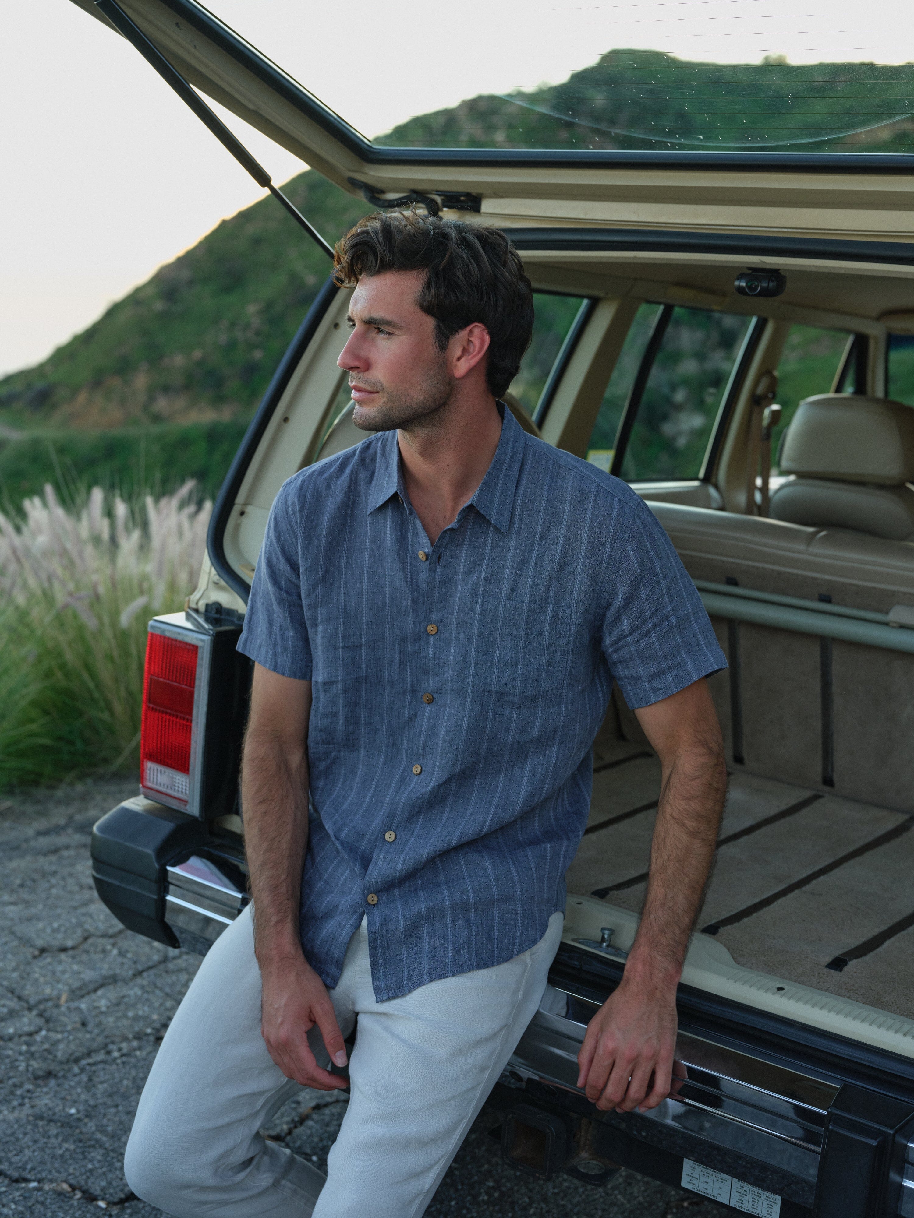 Hudson Shirt in Linen Jacquard