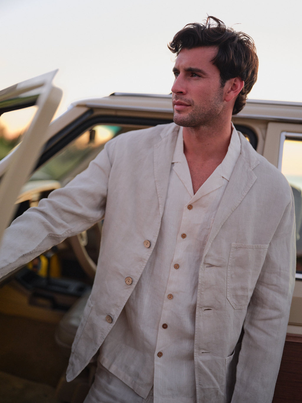 Hudson Shirt in Linen Jacquard