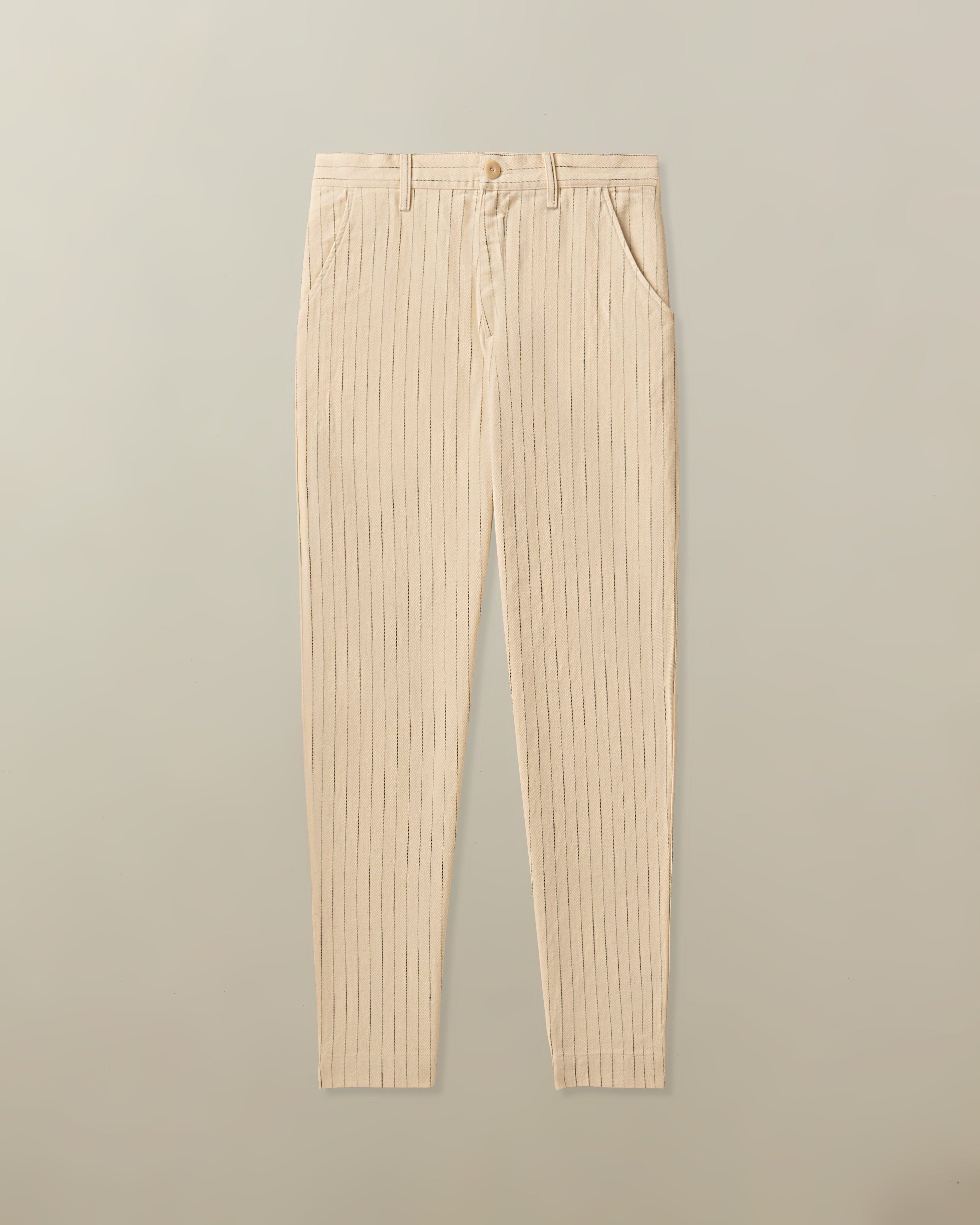 Pilon Trouser in Cotton Stripe