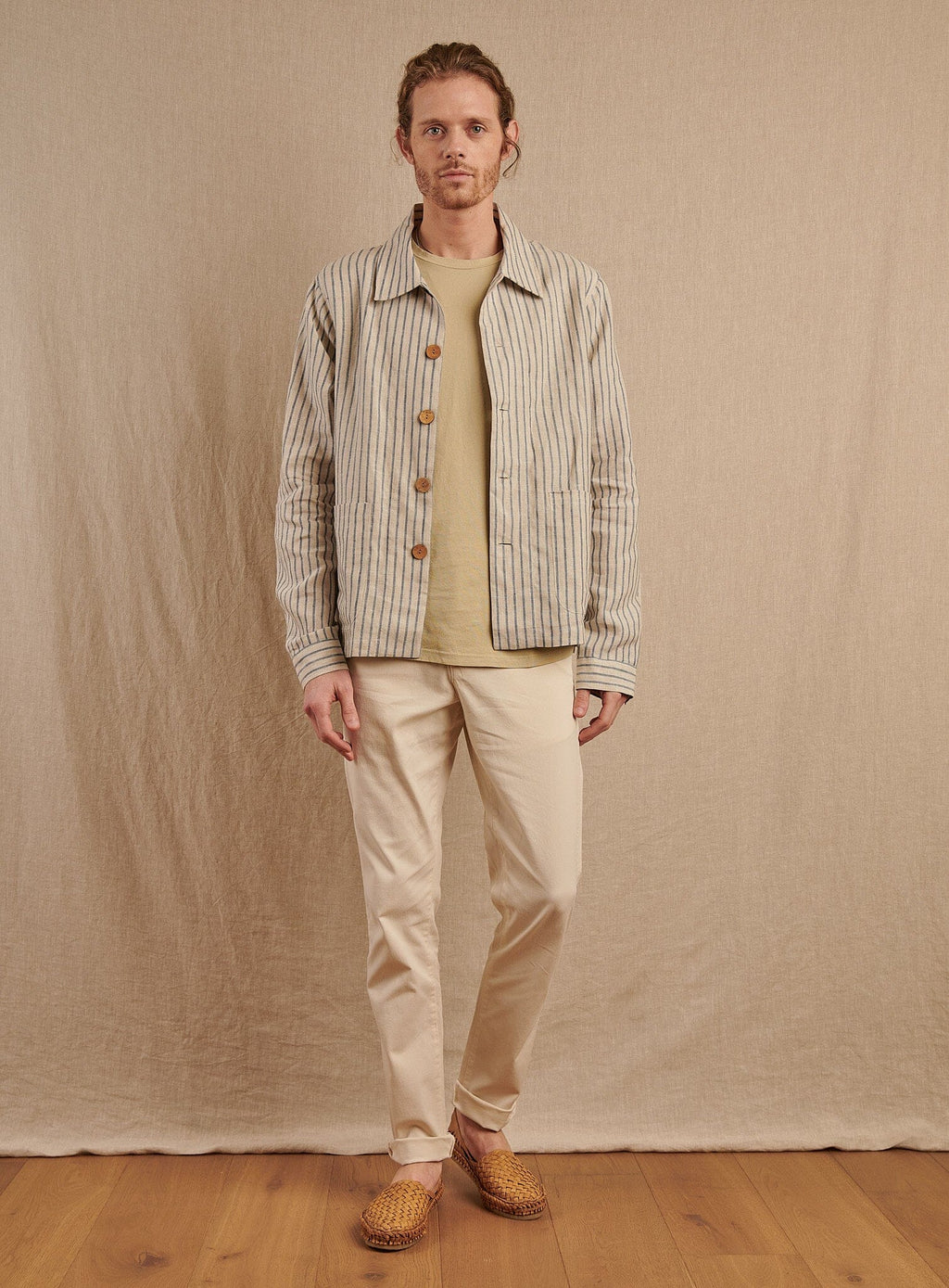 Santos Jacket in Striped Linen