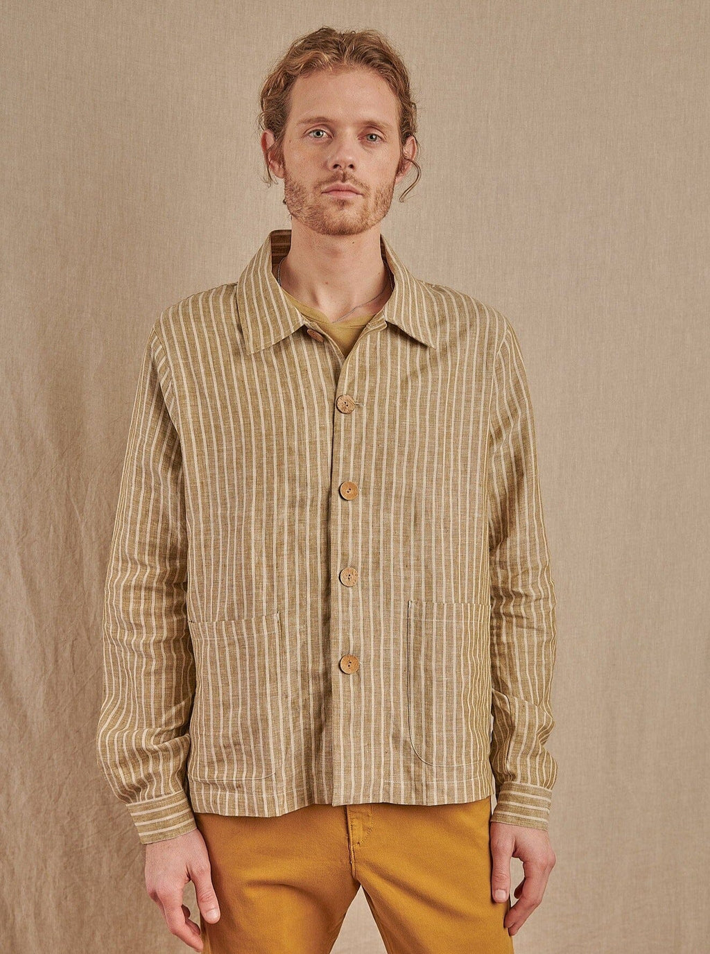 Santos Jacket in Striped Linen