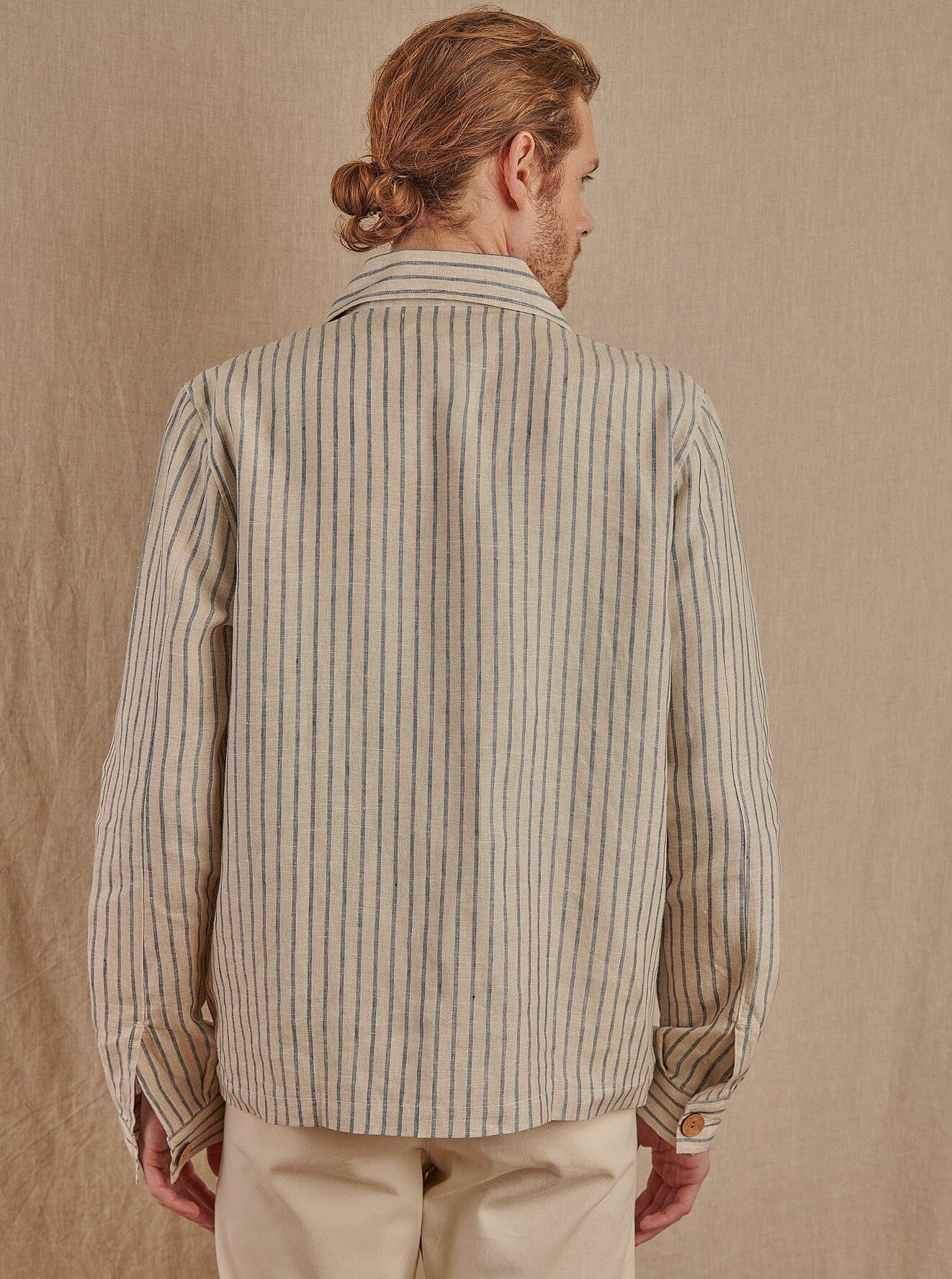 Santos Jacket in Striped Linen