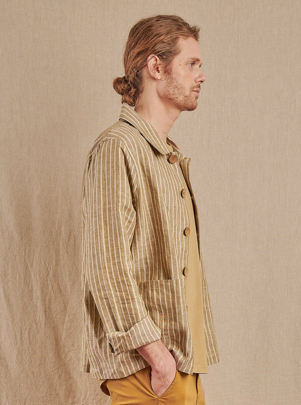 Santos Jacket in Striped Linen